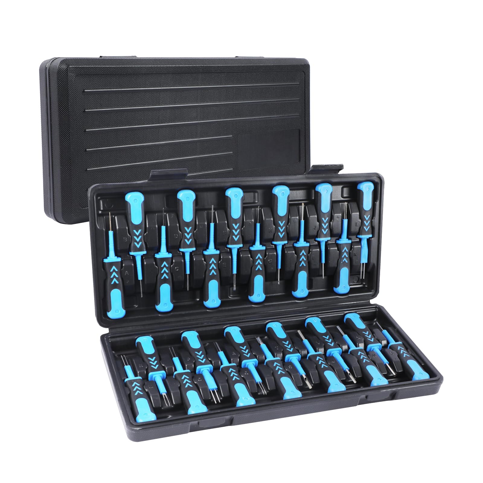 25 PCS Terminal Ejector Kit - Hard Carbon Steel Automotive Wire Pin Connector Removal & Release Tool Set - Non-Damage Depinning Tool for Car, Truck & Motorcycle Electrical Repairs