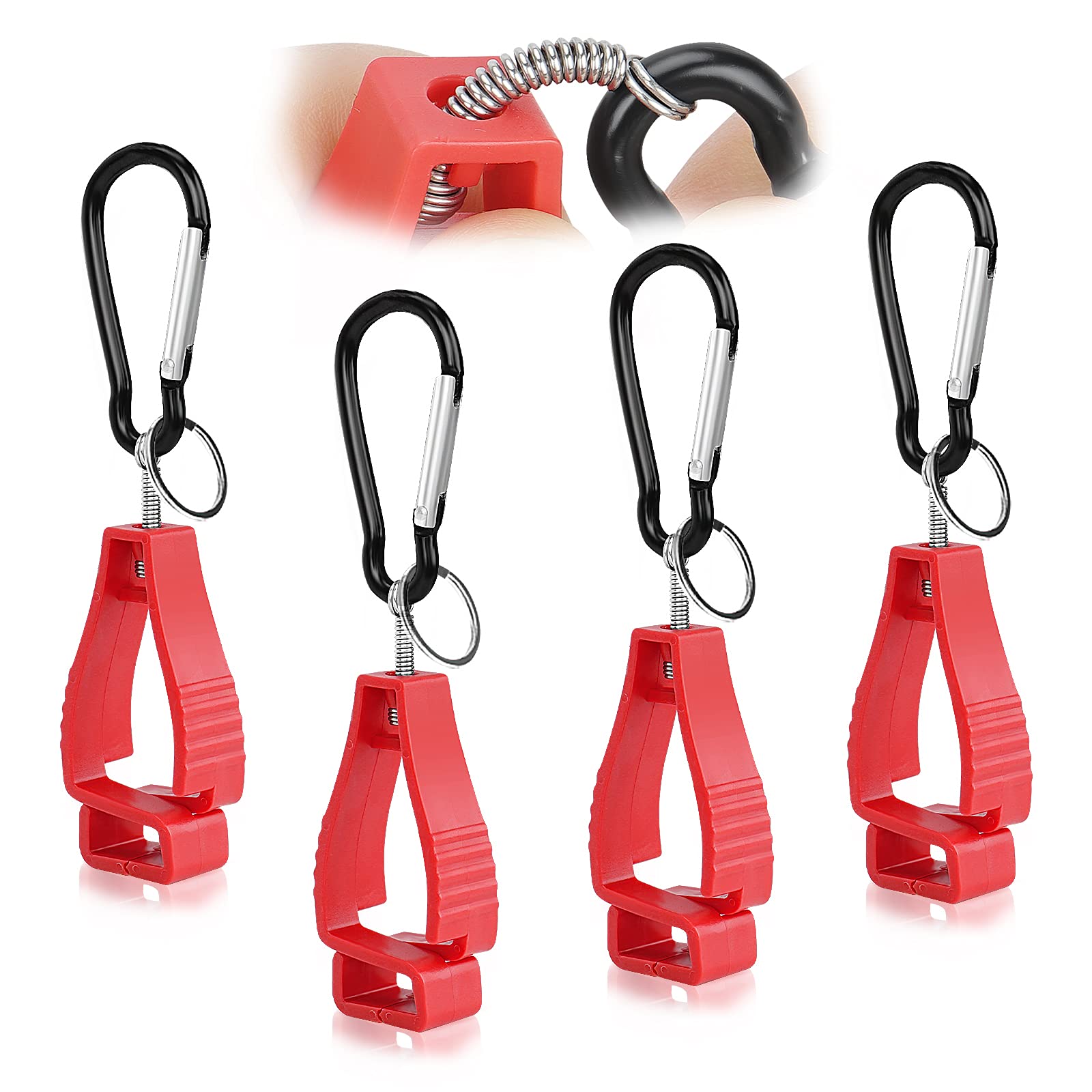 4-Pack Durable Glove Clips for Work - Heavy Duty Glove Holders for Construction, Gardening & Outdoor Activities - Keep Gloves Organized on Belts or Tool Bags