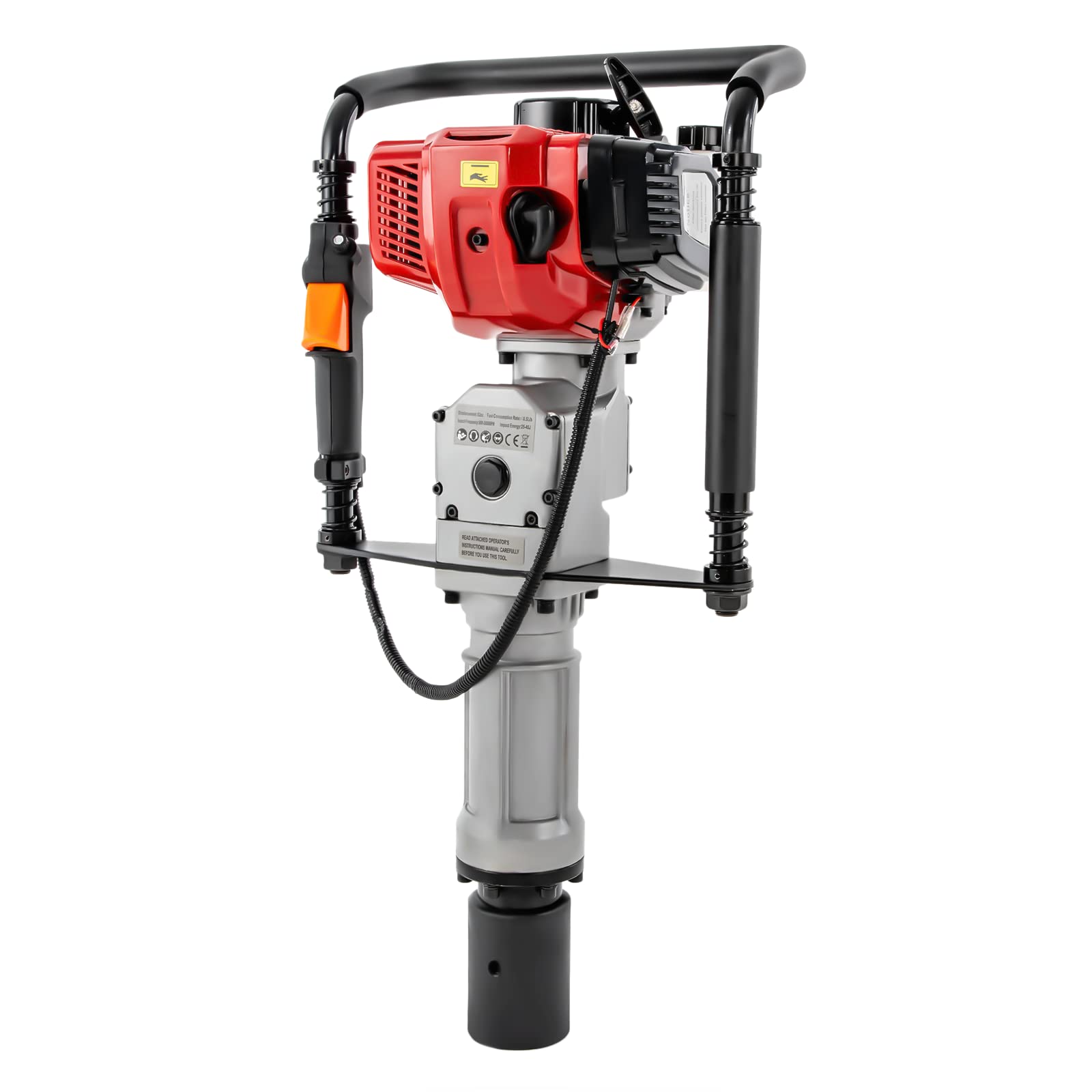 52CC 2-Stroke Gas Powered Post Pile Driver - Lightweight Handheld Gasoline Fence Post Driver for Farm, Ranch & Construction - Perfect for Installing T-Posts, Fencing & Landscaping Projects