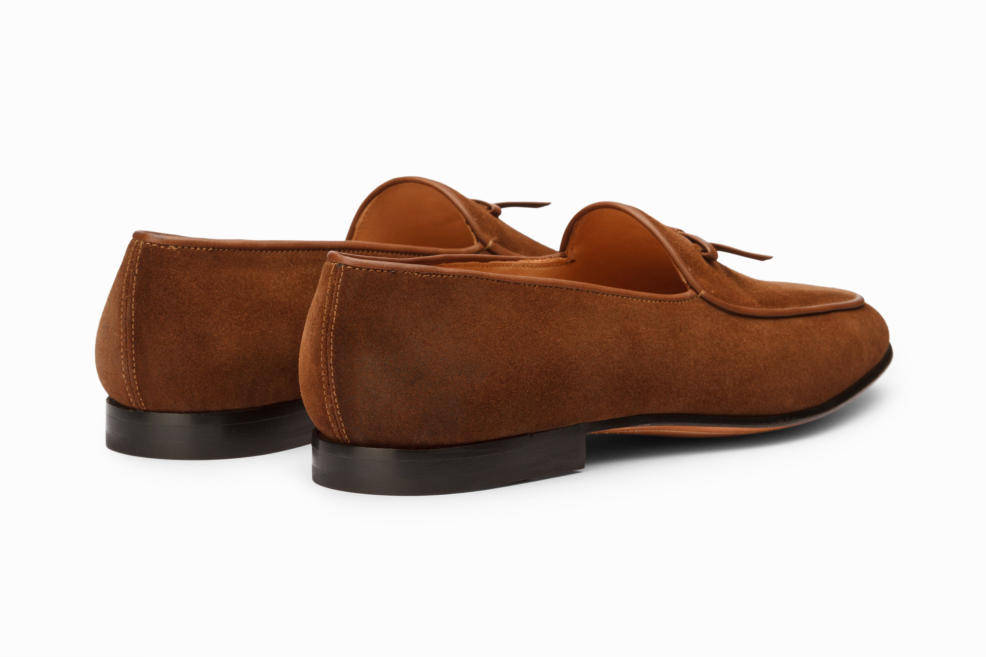Premium Belgian Loafers in Cognac Suede Leather - Comfortable & Stylish Men's Slip-On Shoes for Business Casual & Office Wear