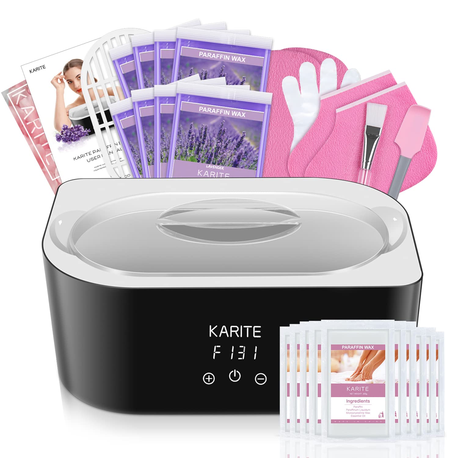 Karite 4000ml Paraffin Wax Bath Warmer Machine for Hands & Feet - Auto Timer & Keep Warm Moisturizing Therapy Kit for Arthritis Pain Relief - Perfect for Home Spa, Nail Salons & Physical Therapy