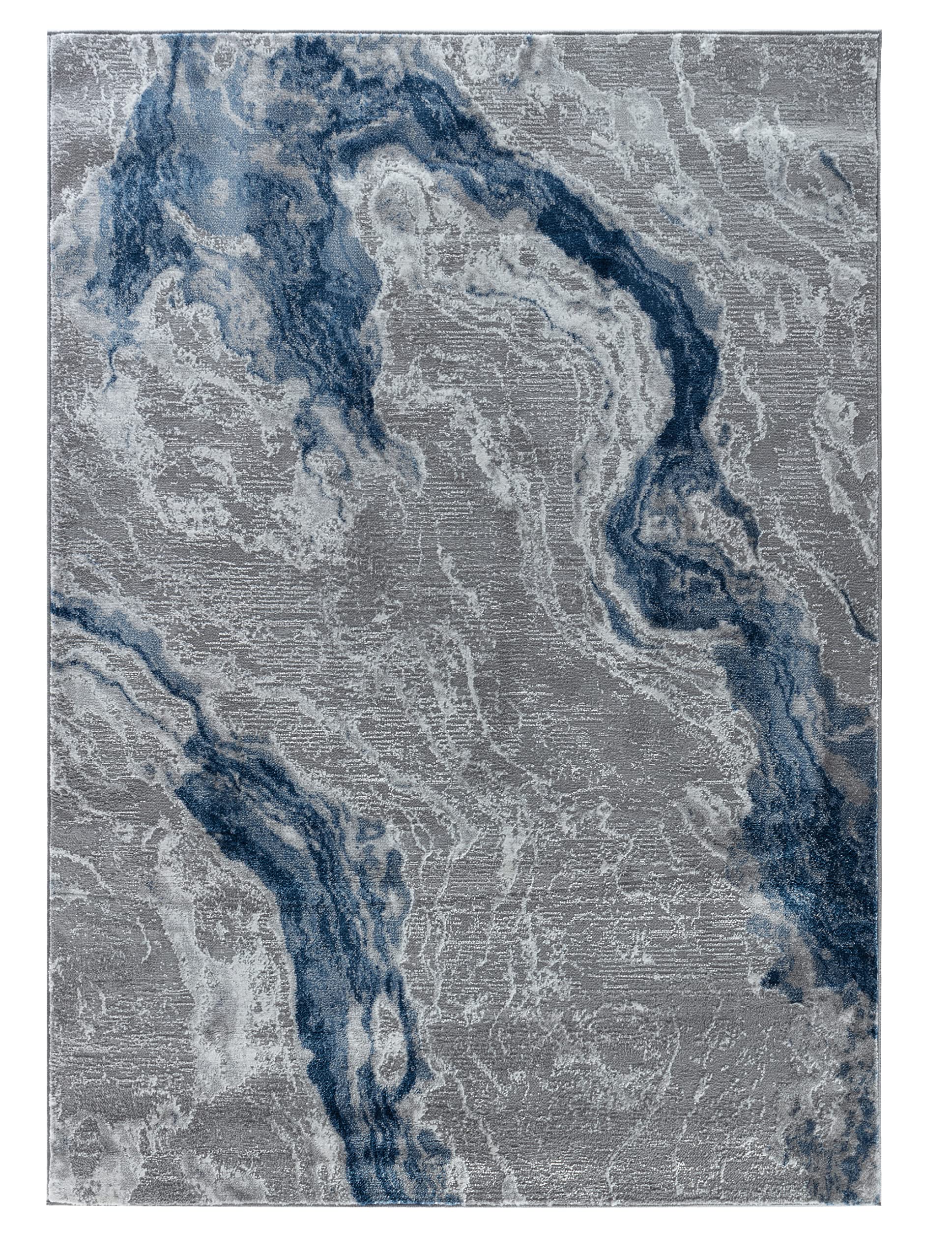GLORY RUGS Modern Abstract Area Rug 8x10 - Soft Non-Slip Grey Navy Large Rugs for Home, Office, Bedroom & Living Room | Perfect for Hardwood Floors, Cozy Decor & High Traffic Areas