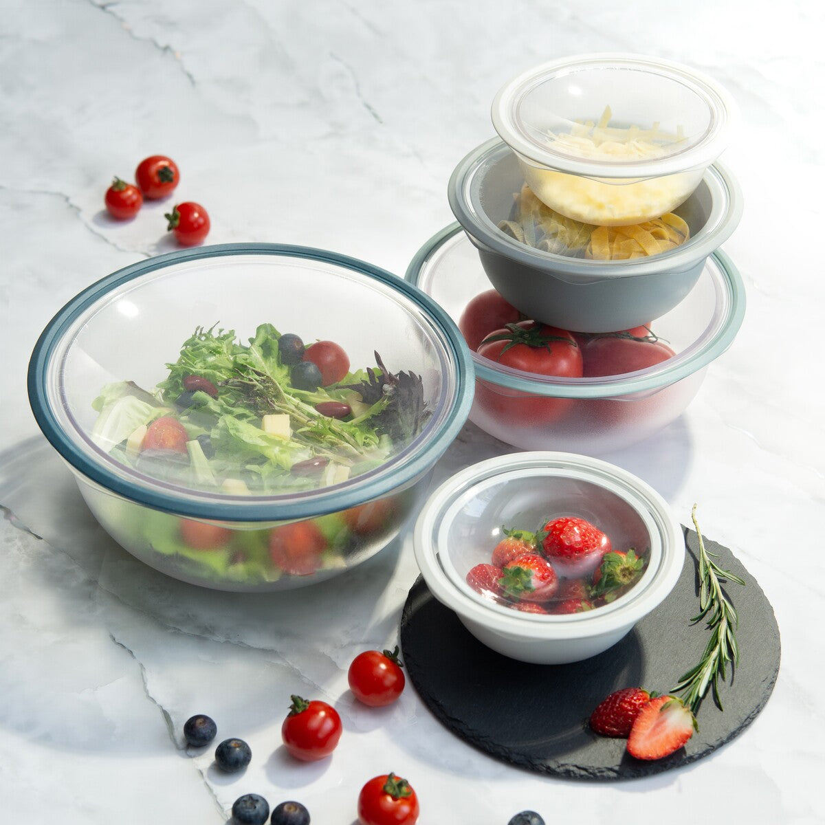 DeliOne FlexiLid Food Storage Container Set - 14 Piece BPA-Free Plastic Meal Prep Containers with Lids | Perfect for Kitchen Organization, Leftovers & Meal Prepping