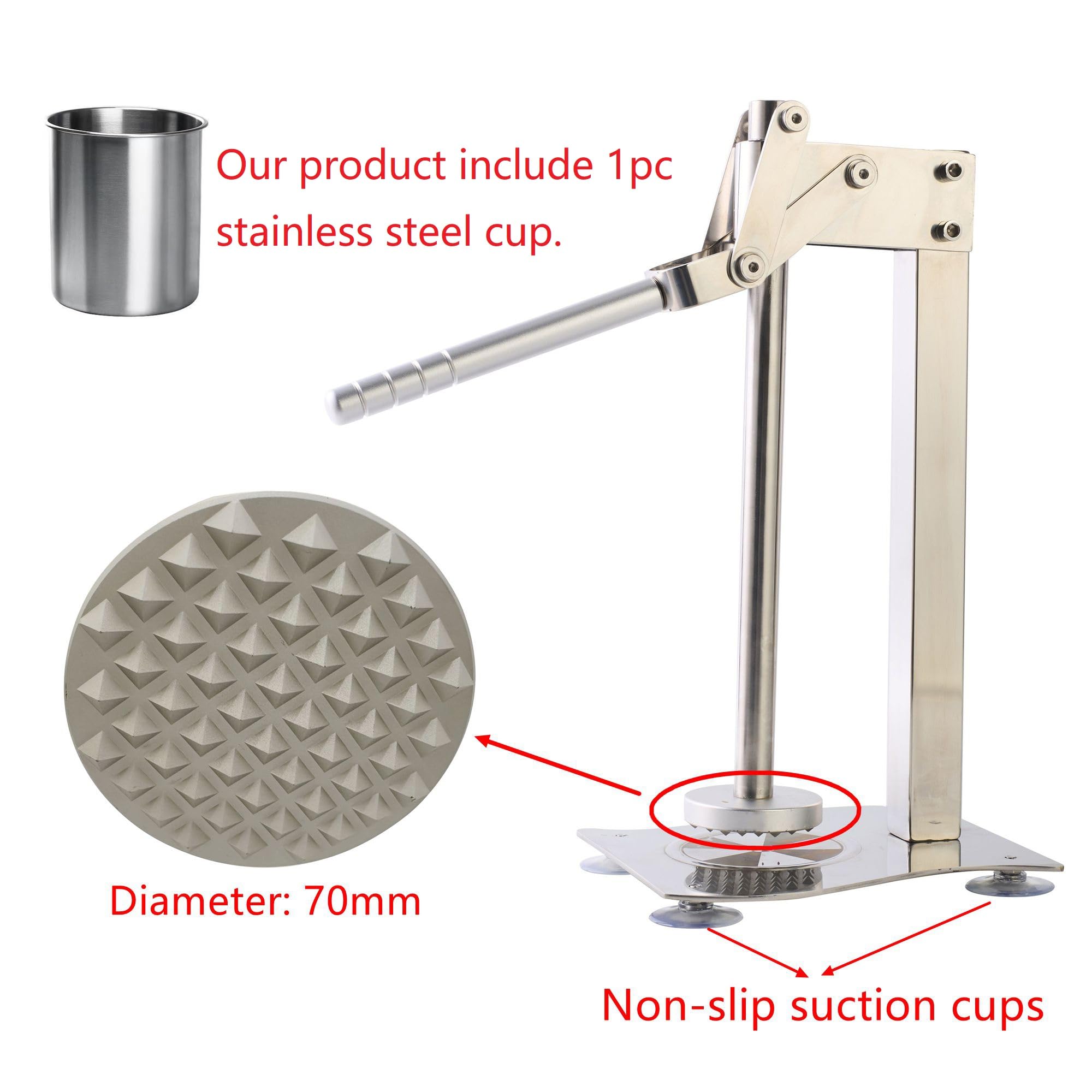 Premium Stainless Steel Heavy Duty Manual Lemon Lime Squeezer - Citrus Juicer with Press Handle & Cup - Perfect for Fresh Lemonade, Cocktails & Cooking - Durable Fruit & Nut Grinder for Home & Commercial Use
