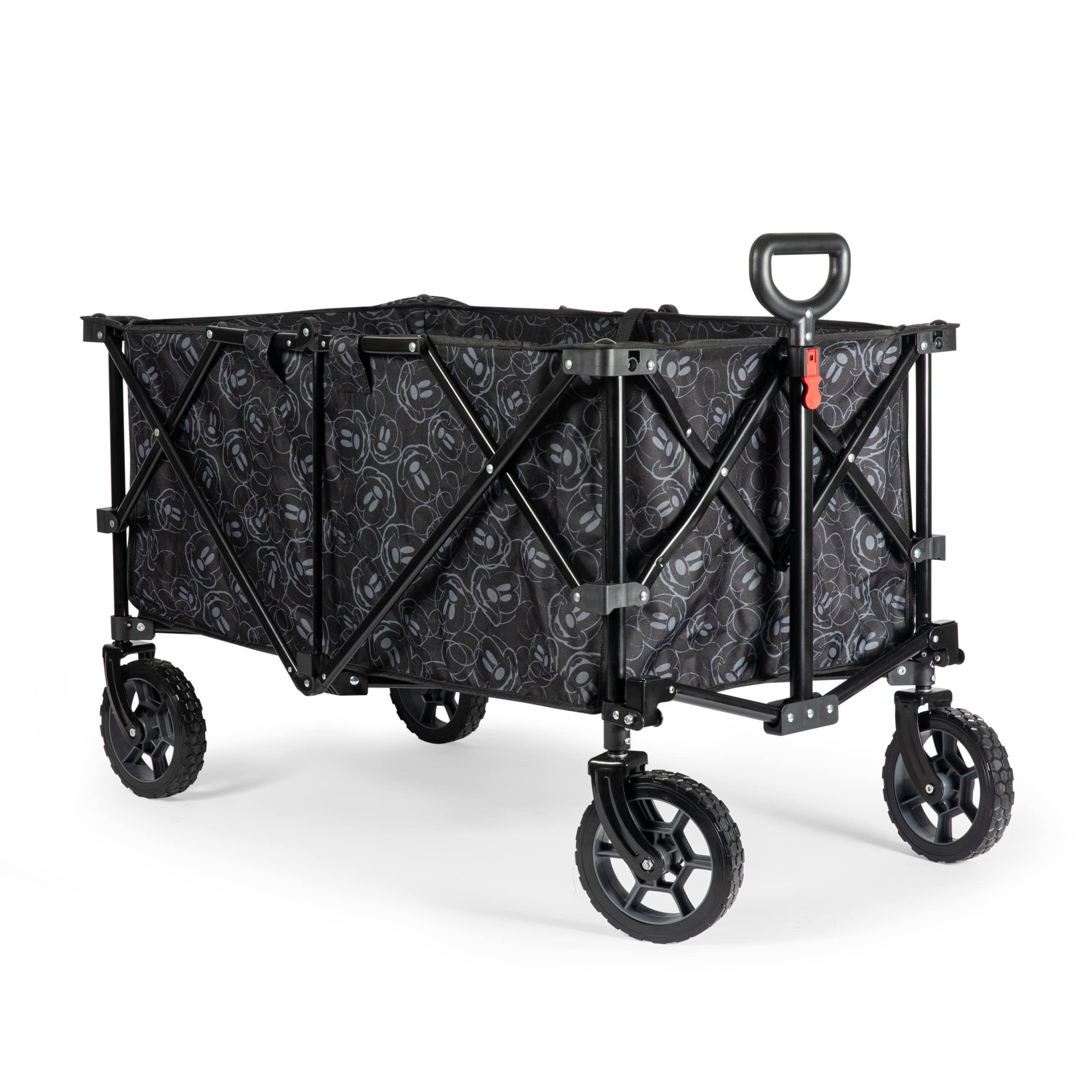 Disney Mickey Mouse Adventure Wagon XL - Foldable Utility Cart for Beach, Picnic, Camping & Outdoor Activities (Black) | Heavy Duty All-Terrain Wheels | Perfect for Sports Gear, Groceries & Kids Toys