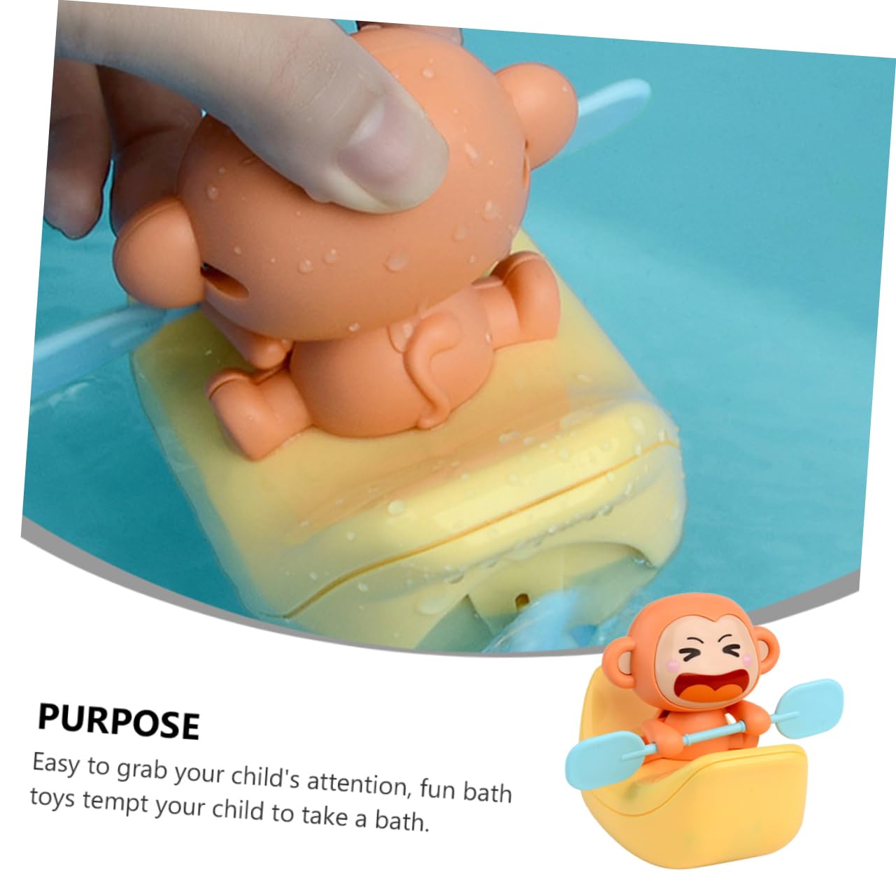 Totority 1pc Yellow Plastic Animal Bath Toys Set - Fun Water Play Shower Toys for Kids, Toddlers & Babies - Perfect for Bathtime, Pool Parties & Sensory Play