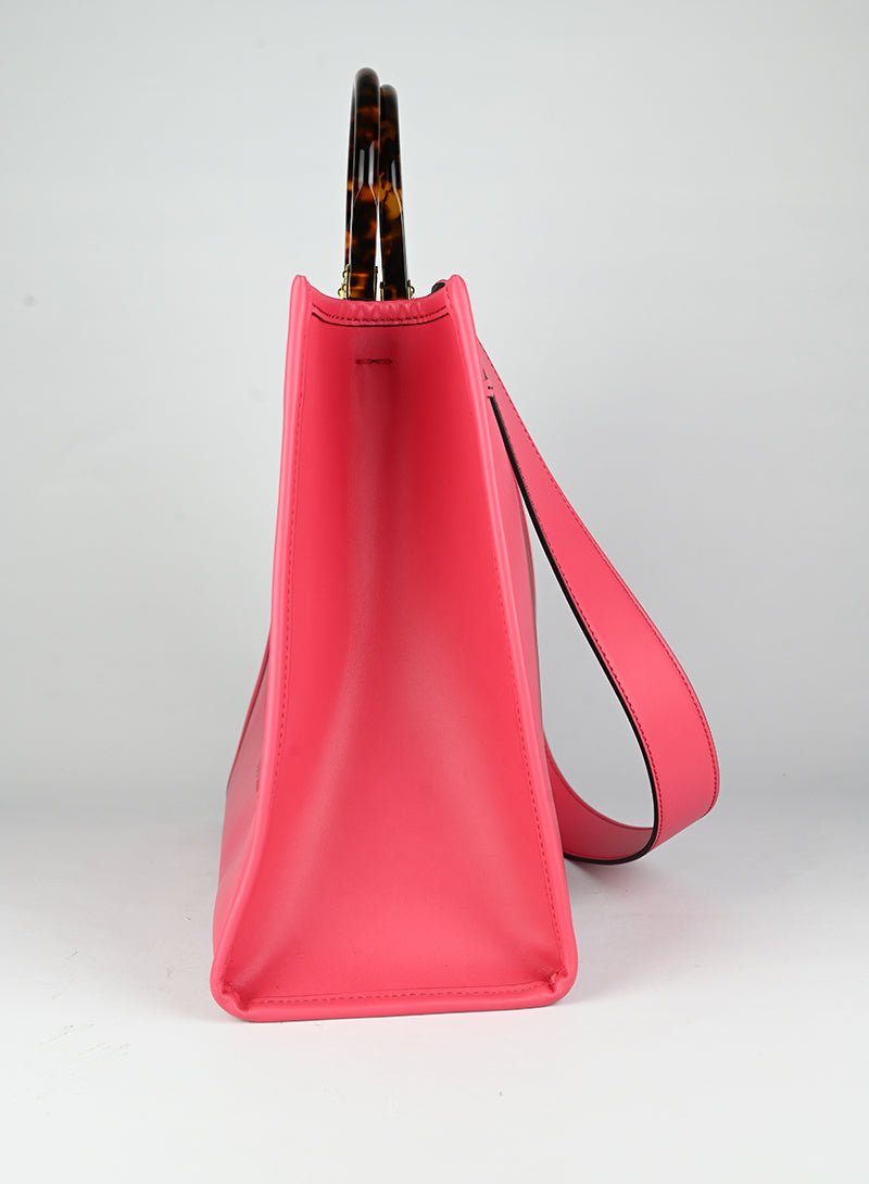 Fendi Red Leather Shopper Tote Bag - Stylish & Spacious Handbag for Women, Perfect for Work, Travel & Everyday Use