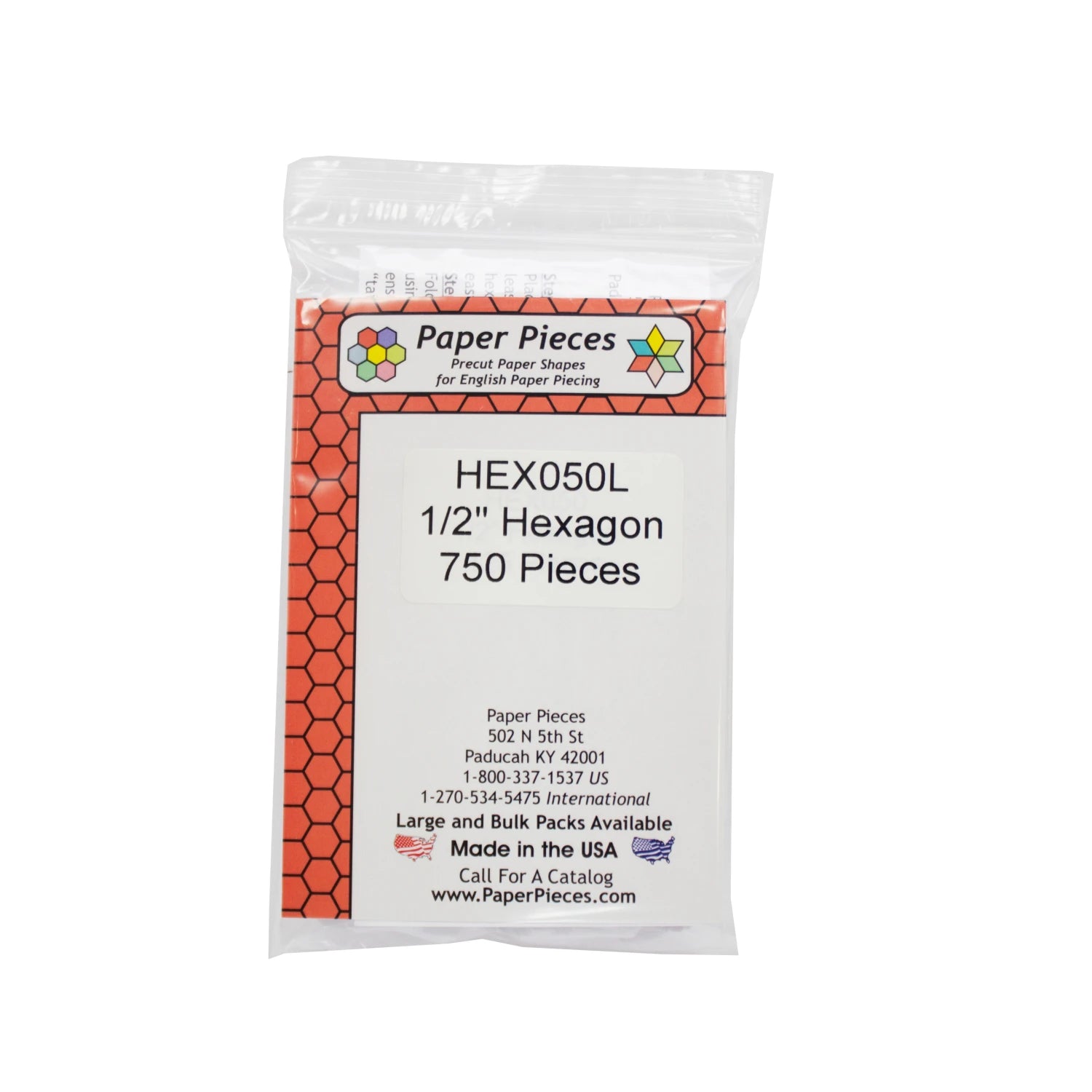 Hexagon Paper Pieces - 0.5 Inch 750 Pack for Quilting, Scrapbooking & DIY Crafts - Perfect for Patchwork, Card Making & Home Decor Projects