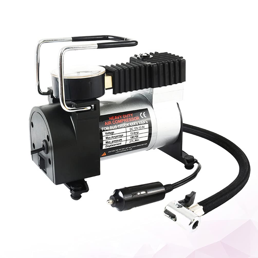 High Pressure Metal Car Tire Inflator - Single Cylinder Air Compressor Pump for Cars, SUVs, Trucks - Perfect for Emergency Roadside Tire Inflation & Long-Distance Travel