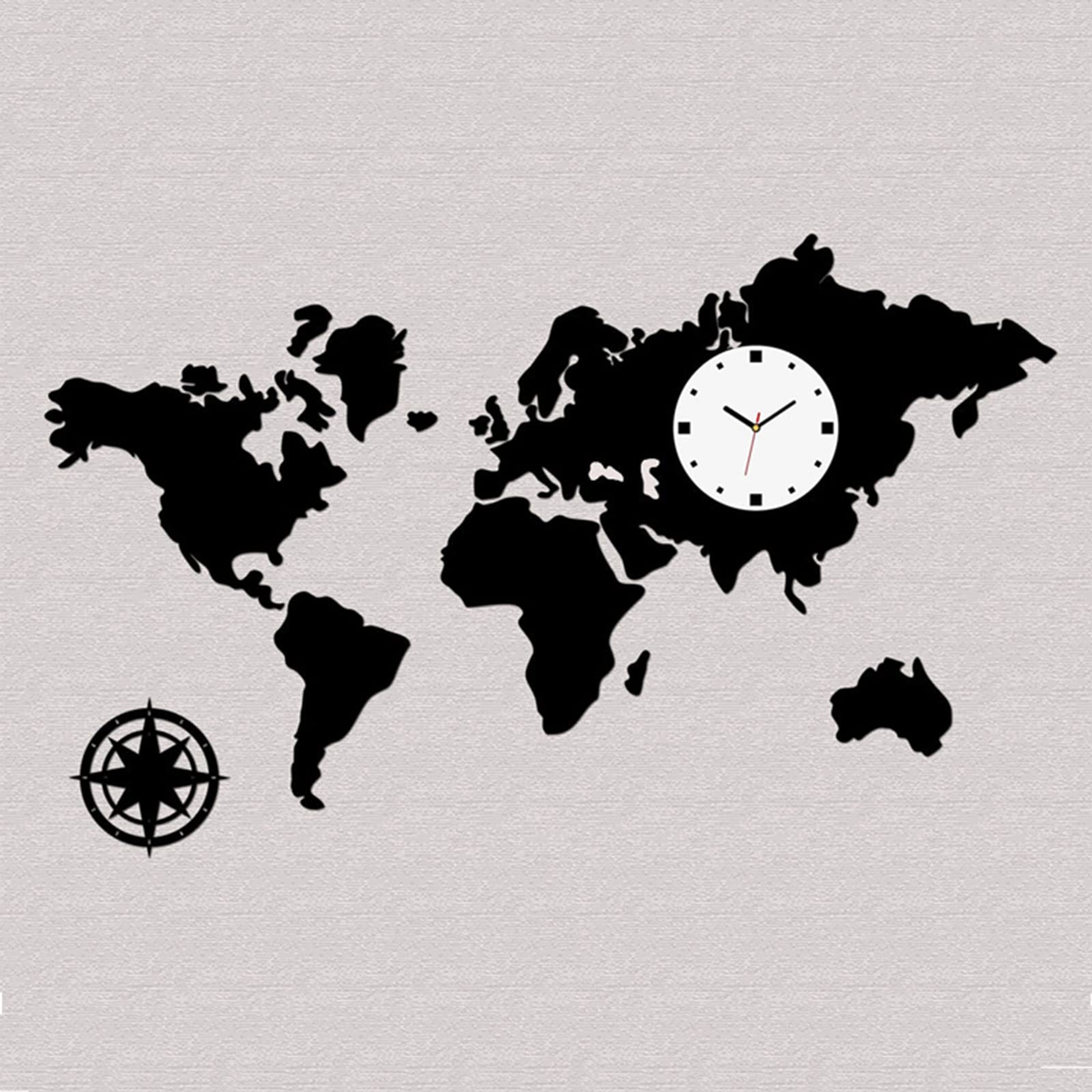 GYMO World Map Wall Clock - Large 3D Acrylic Wall Decor, Creative Nordic DIY Living Room Clock for Home & Office Decoration | Perfect for Travel Lovers, Geography Enthusiasts & Modern Interior Design