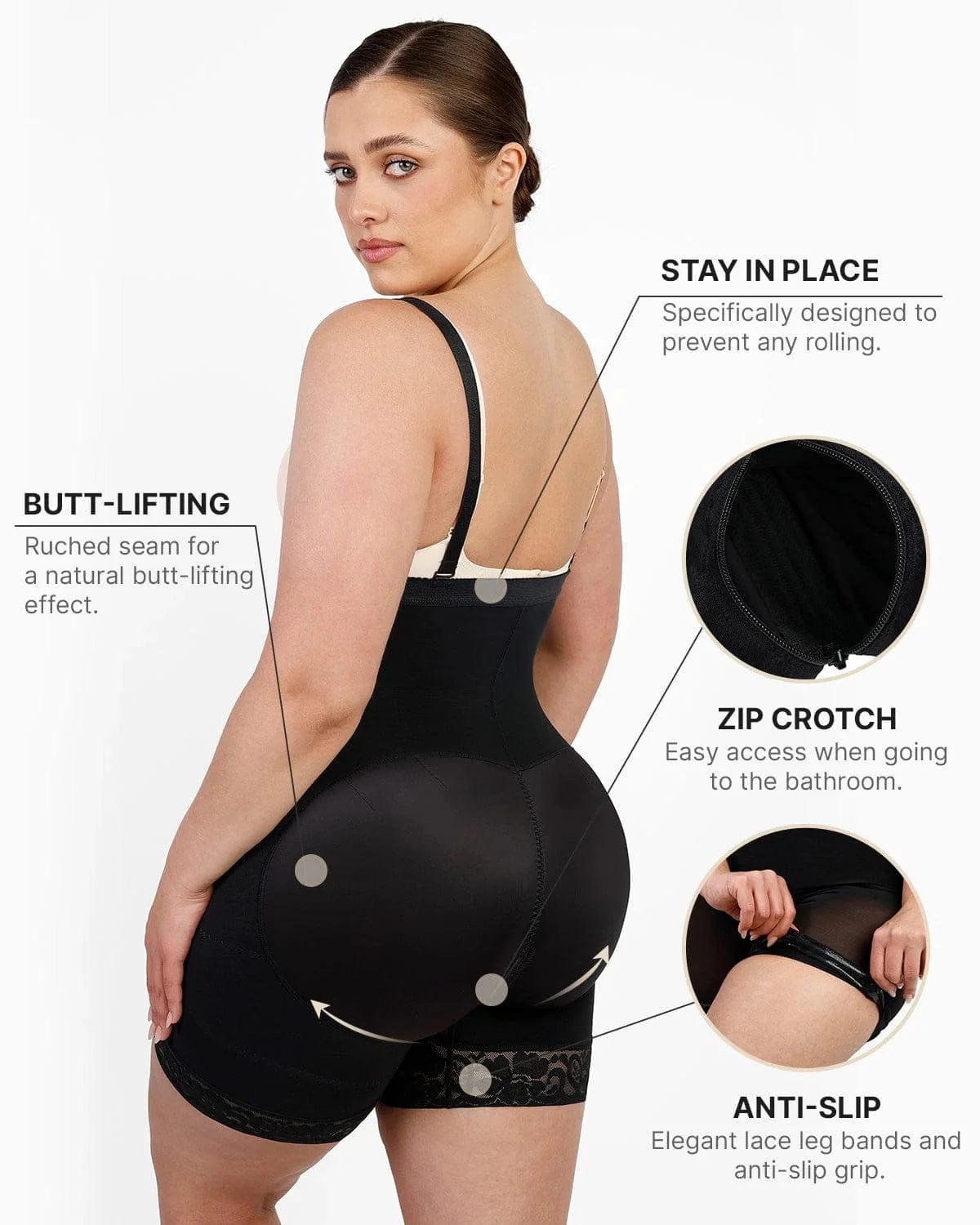 AirSlim® Plus Curve Side Zipper Shorts for Women - High Waist Slimming Workout Running Yoga Shorts with Pockets - Perfect for Gym, Jogging & Lounge Wear