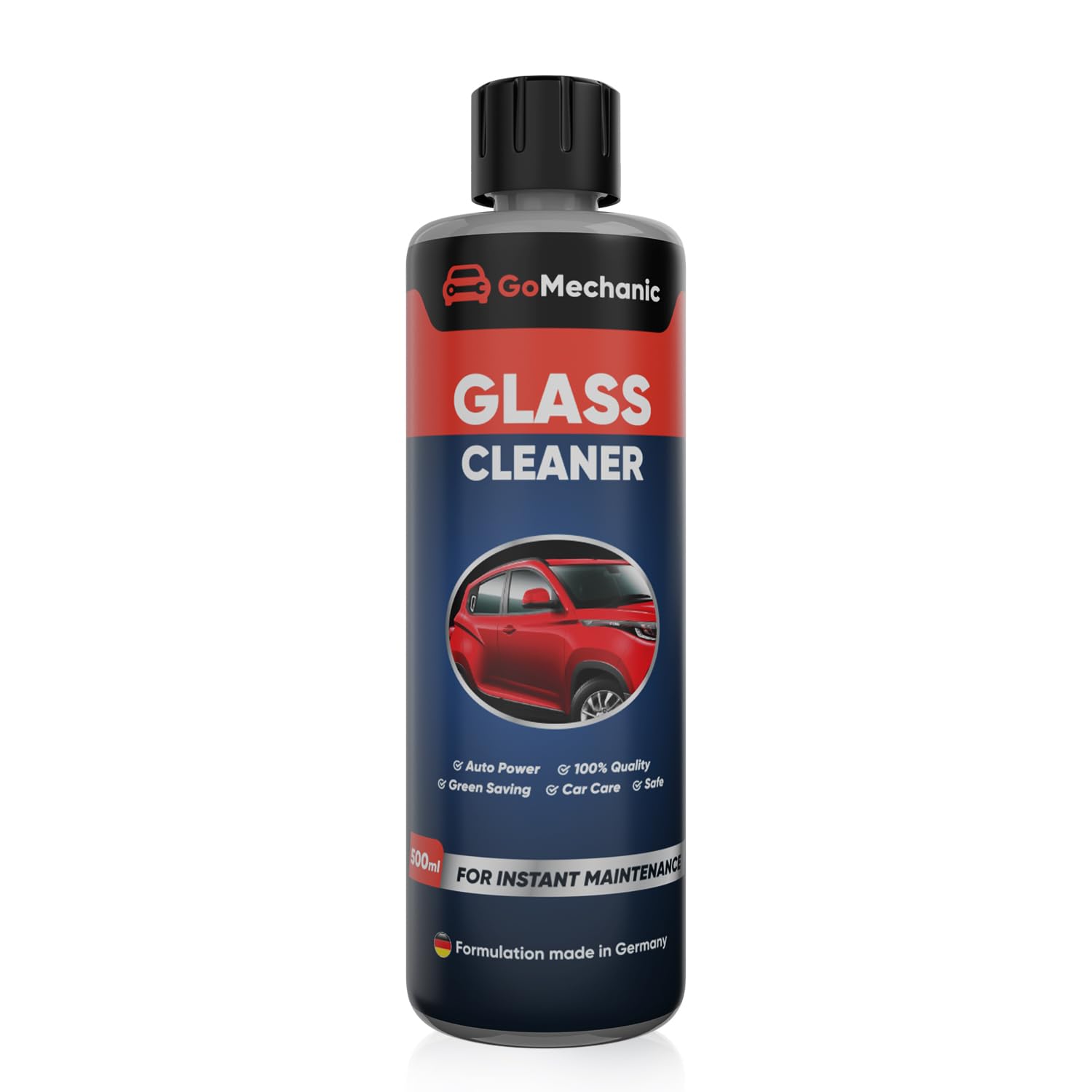 GoMechanic Premium Glass Cleaner – Streak-Free, Ammonia-Free Formula for Windows, Mirrors & Auto Glass – Fast-Acting, Residue-Free Shine on All Surfaces – Ideal for Home, Office & Car Cleaning (SE_CC_008)
