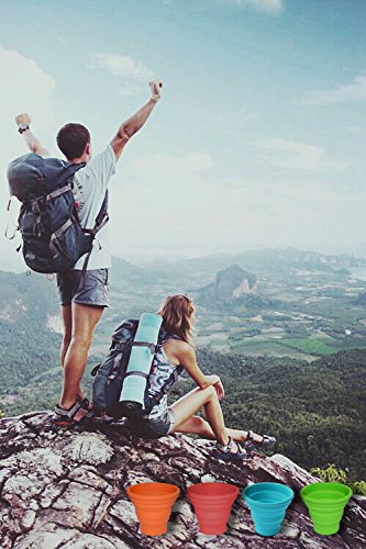 Collapsible Silicone Travel Cup - Portable Reusable Water Bottle for Camping, Hiking & Travel (1 Pack) - Perfect for Outdoor Adventures & Daily Commute