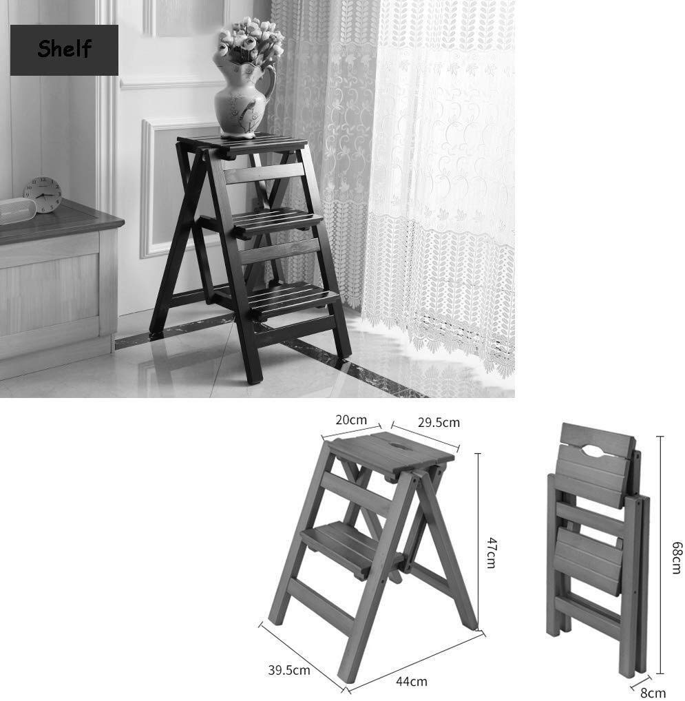 Foldable Step Stool for Home, Lightweight Multi-Purpose Ladder Stool for Kitchen, Dining, and Indoor Use - Natural White (Perfect for Reaching High Shelves, Bathroom, and Kids' Safety)