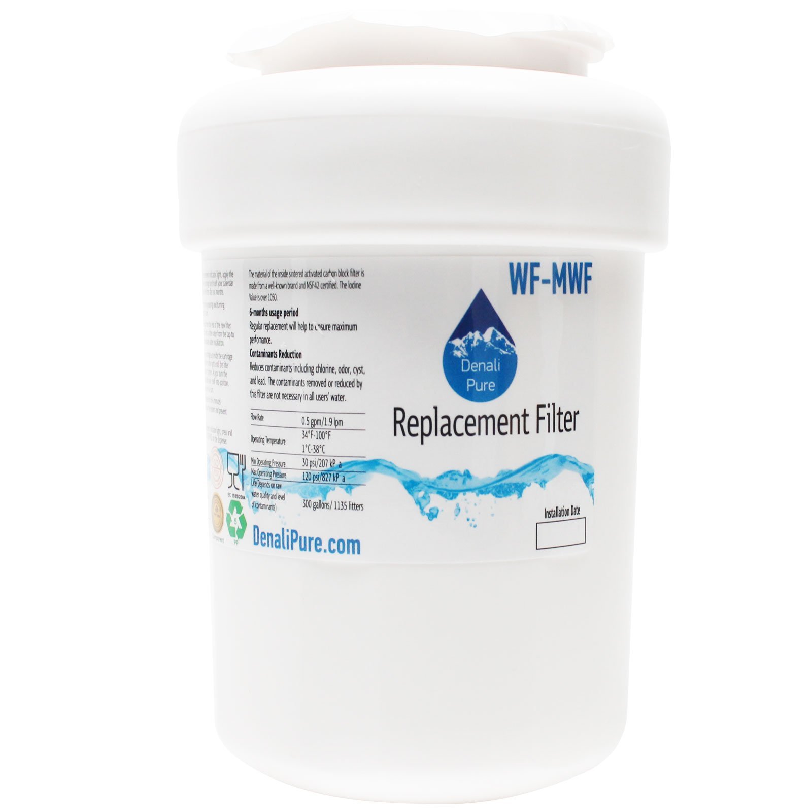 GE MWF MWFP Refrigerator Water Filter Replacement - Compatible with General Electric SSL27RGRABS, 3-Pack | Clean & Safe Drinking Water for Home, Office & RV Use