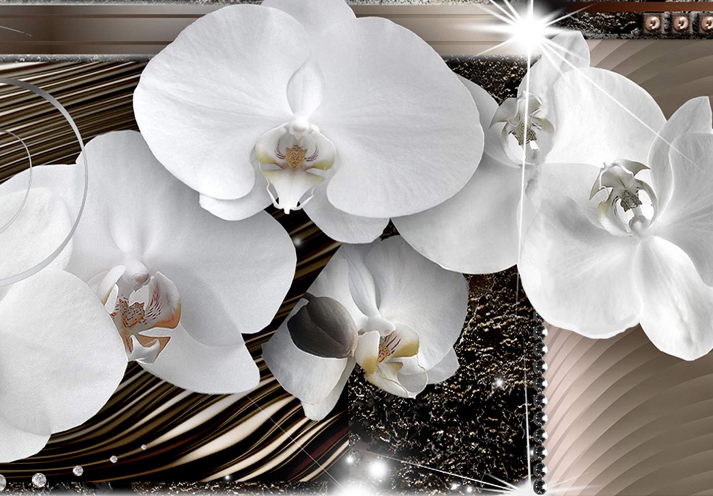 Artgeist Acoustic Canvas Wall Art Print - 47x16 Inch Orchid Soundproofing Panel with Acoustic Foam | Noise Reducing Home & Office Decor | Modern Flower Texture Painting for Living Room, Bedroom, Studio