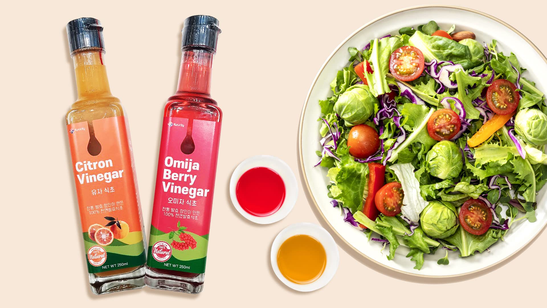 Organic Kpurity Omija Schisandra Berry Vinegar 250ml - 100% Natural, Non-GMO, Fermented Superfood for Immune Support & Digestion - Perfect for Smoothies, Salad Dressings & Wellness Shots