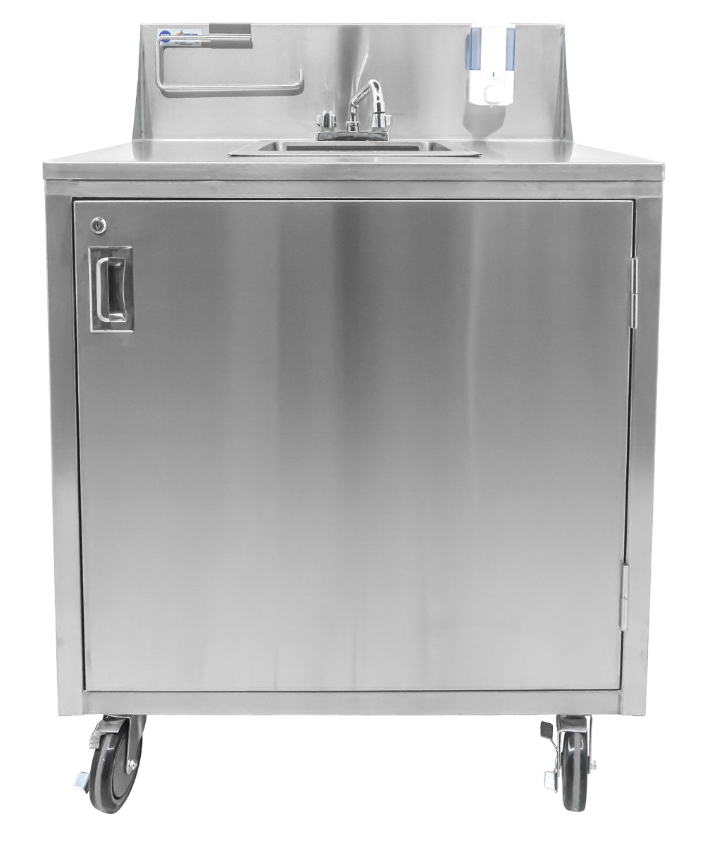 Nella 25 Portable Hand Sink with Backsplash - Hot Water Heater & Pump for Camping, RV, Outdoor Washing & Emergency Use