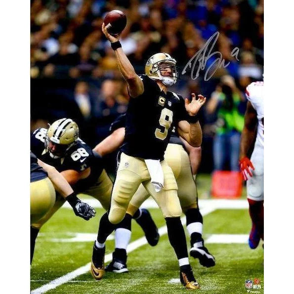 Drew Brees Autographed New Orleans Saints 16x20 Framed Photo with COA - Perfect for NFL Memorabilia Collectors and Saints Fans Home Decor
