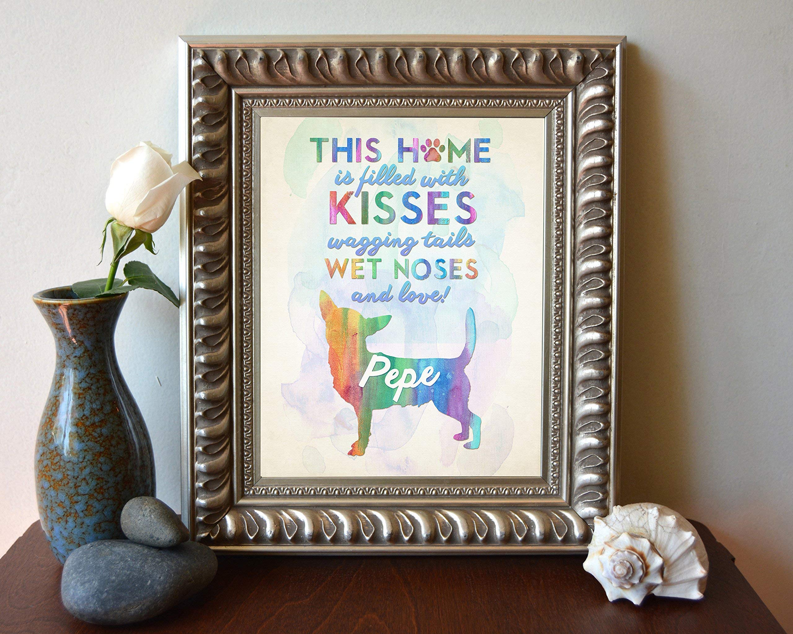 Custom Chihuahua Dog Silhouette Art Print - Personalized Pet Decor for Home