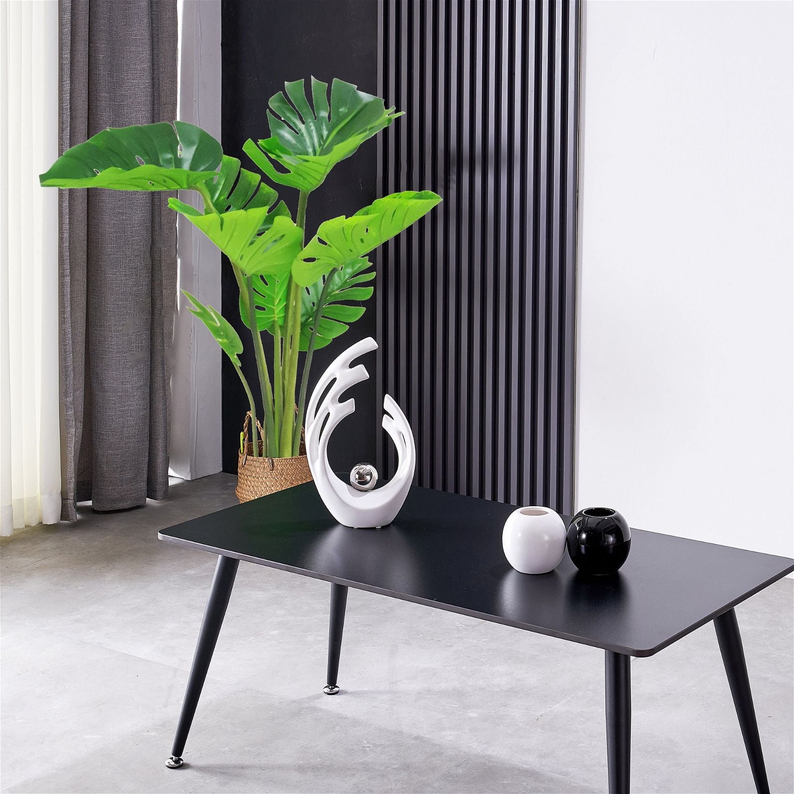 120cm Realistic Monstera Palm Artificial Plant by Criterion - Perfect for Home Office Decor, Living Room Greenery & Indoor Jungle Theme