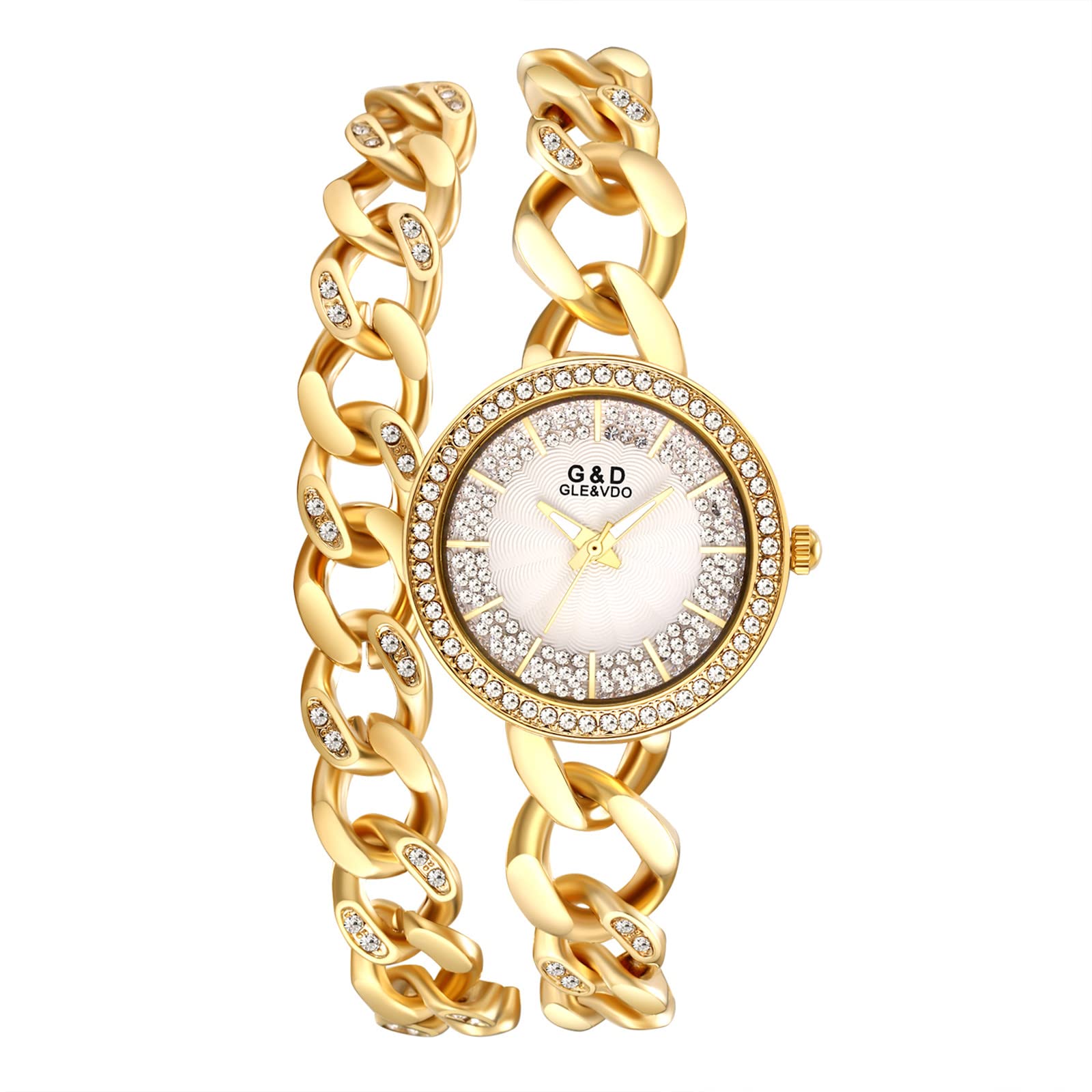 Avaner Women's Rhinestone Bling Bracelet Watch - Iced Out Bangle Analog Quartz Dress Watch for Women - Perfect for Parties, Weddings & Formal Occasions
