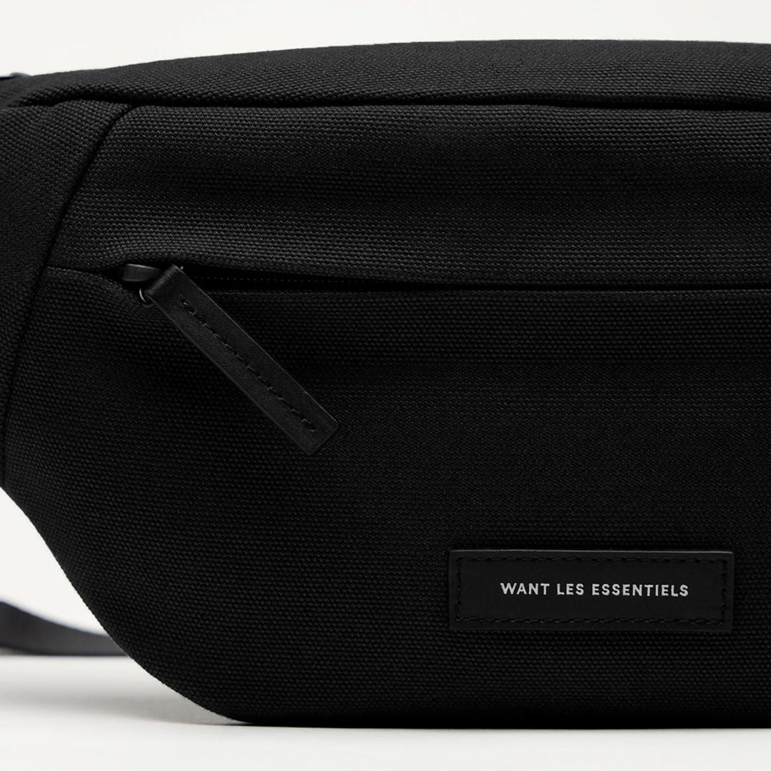 Atlin Canvas Belt Bag for Men & Women - Adjustable Waist Pack Fanny Pack (Black) - Perfect for Travel, Hiking, Running & Everyday Use