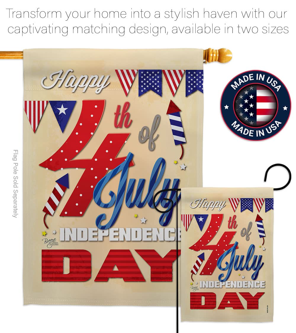 Happy 4th July Americana House Flag 28x40