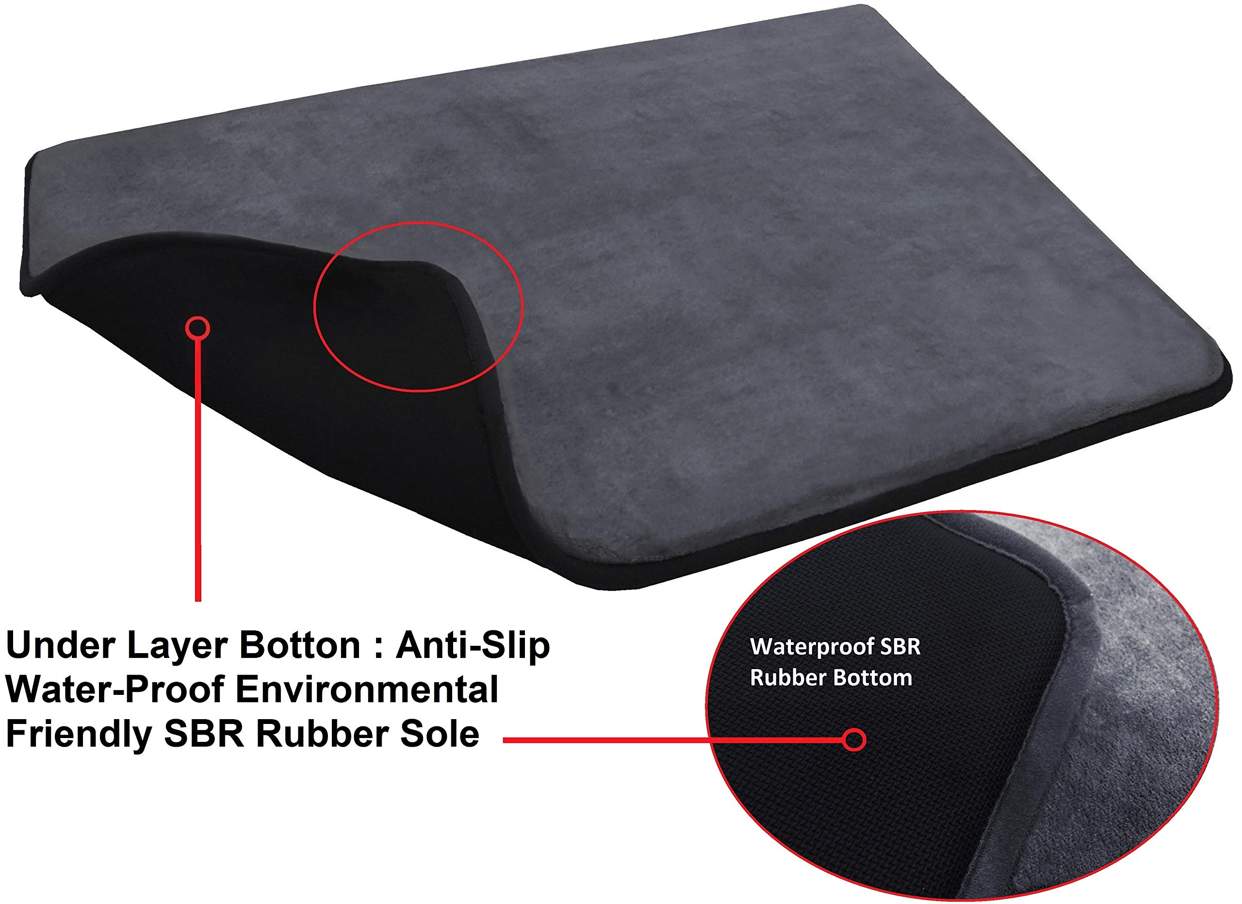 Gel-Infused Memory Foam Dog Bed with Waterproof Bottom - for Large Crates (42