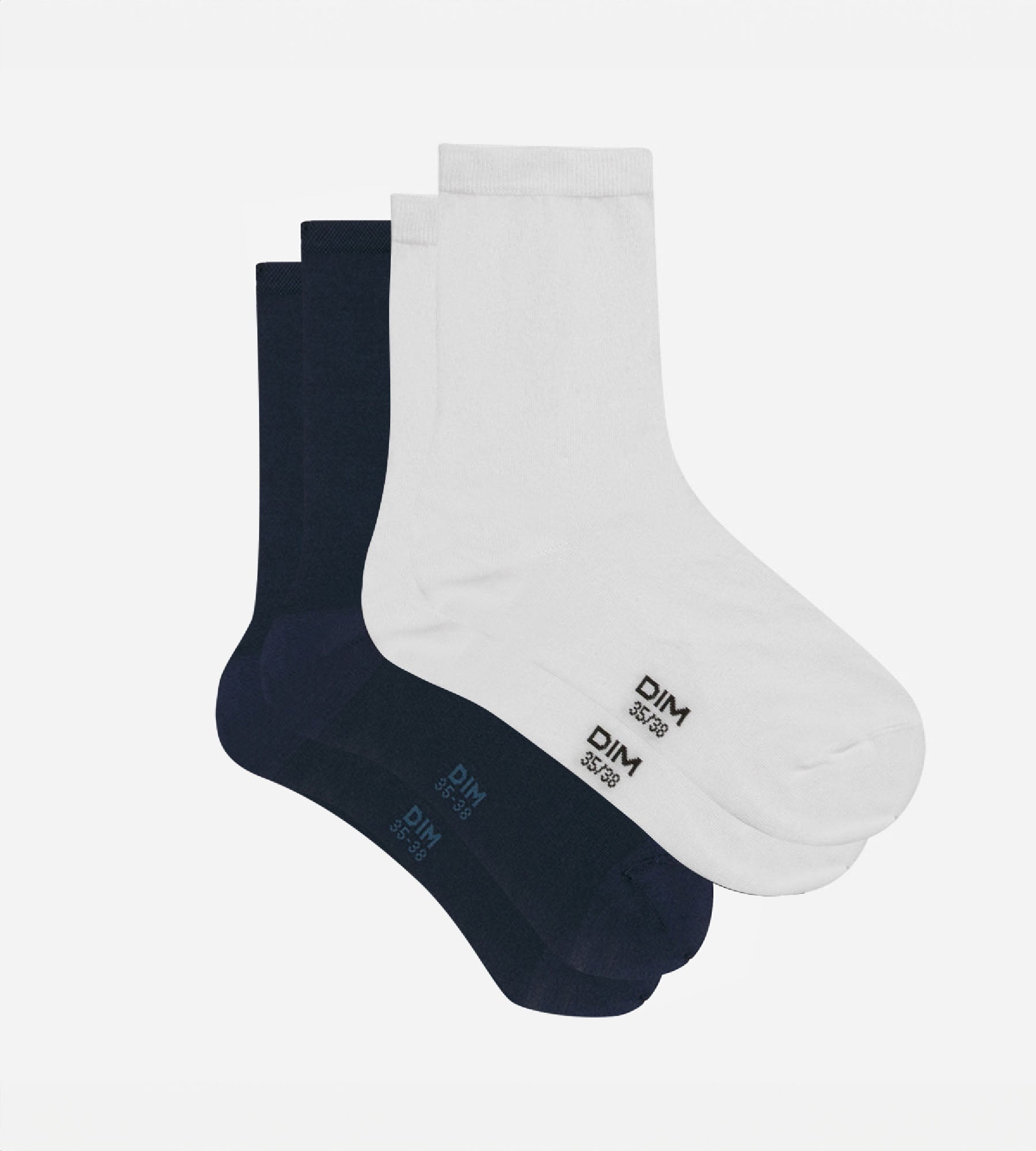 2 Pairs Women's Socks - Soft Cashmere Blue & Basic Gray Cotton Crew Socks for Everyday Comfort | Perfect for Work, Home & Casual Wear