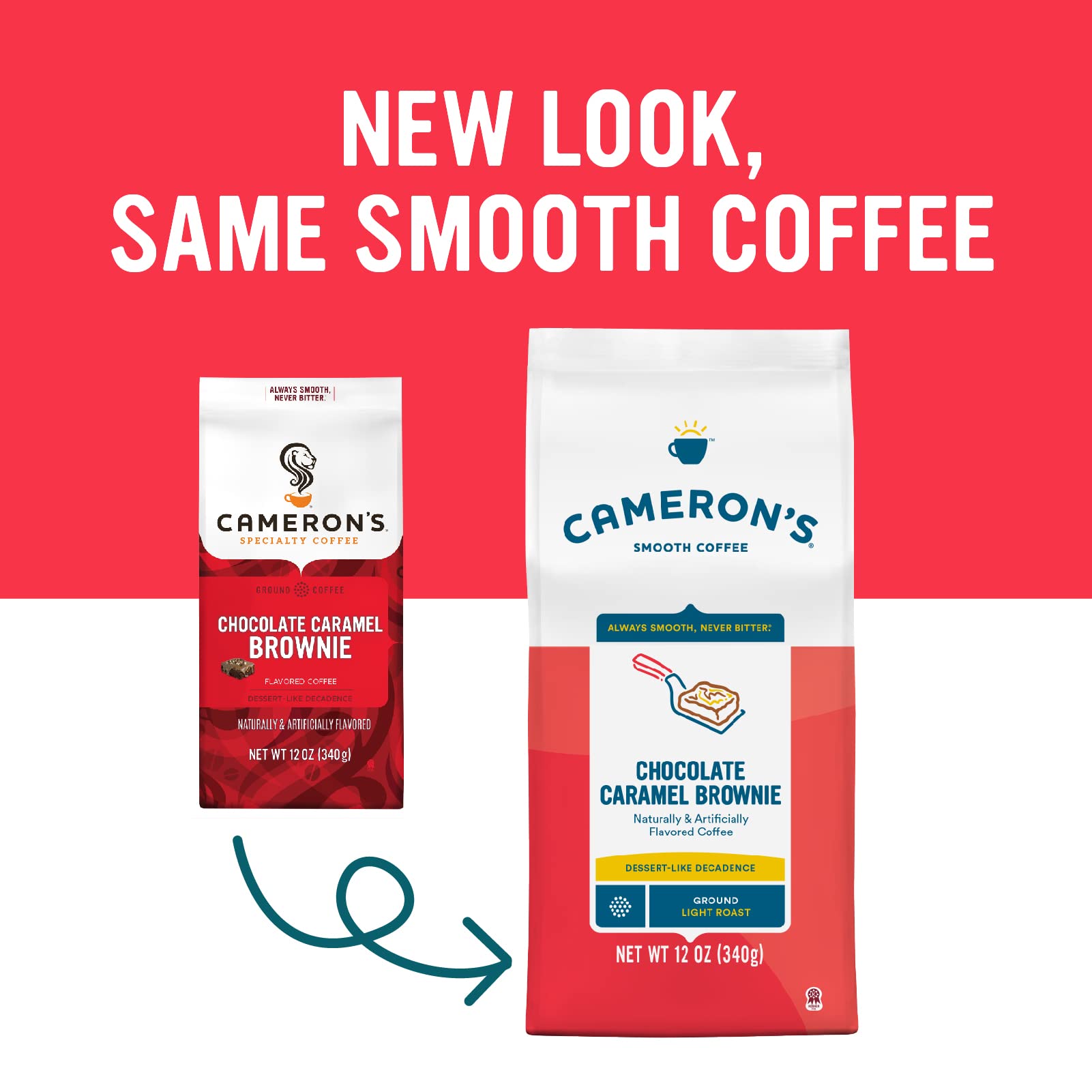 Premium Cameron's Coffee Roasted Ground Coffee - Chocolate Caramel Brownie Flavor, 12oz (Pack of 3) | Rich & Smooth Blend for Morning Brew, Afternoon Pick-Me-Up & Office Coffee Break