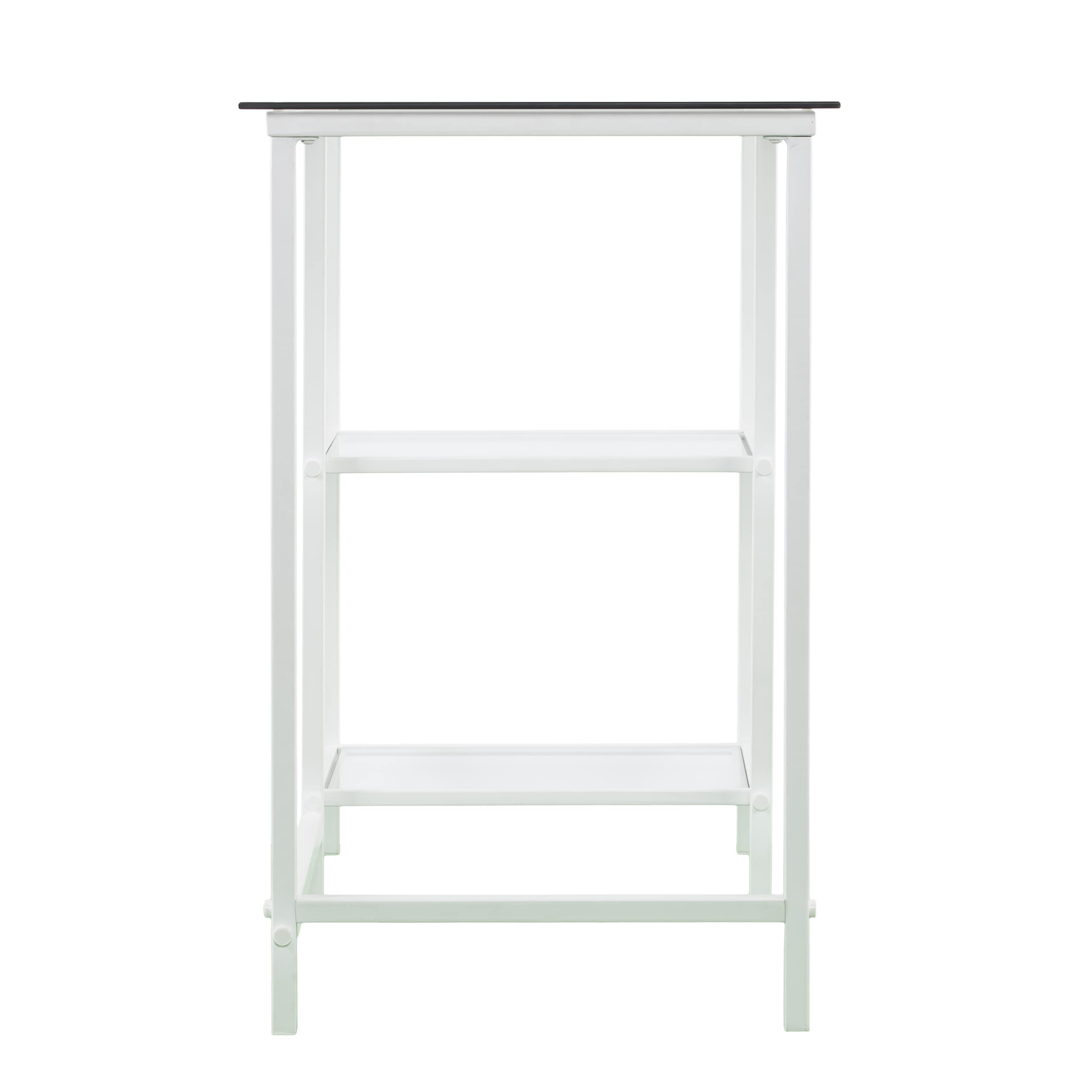 SEI Furniture Layton Metal and Glass Student Desk - White Study Desk for Home Office, Dorm Room, or Small Spaces