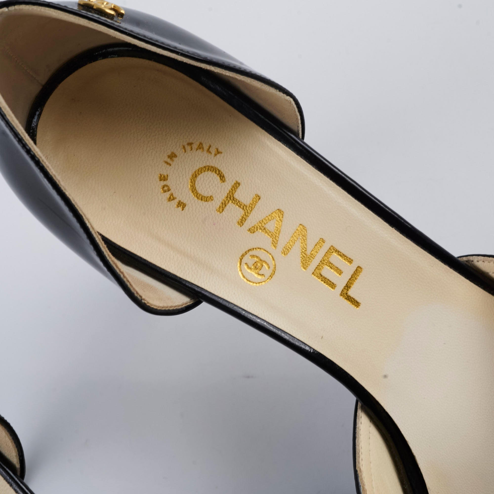 Chanel Patent Leather High Heels - Black Size 38 for Women | Luxury Designer Pumps for Evening Parties & Formal Events