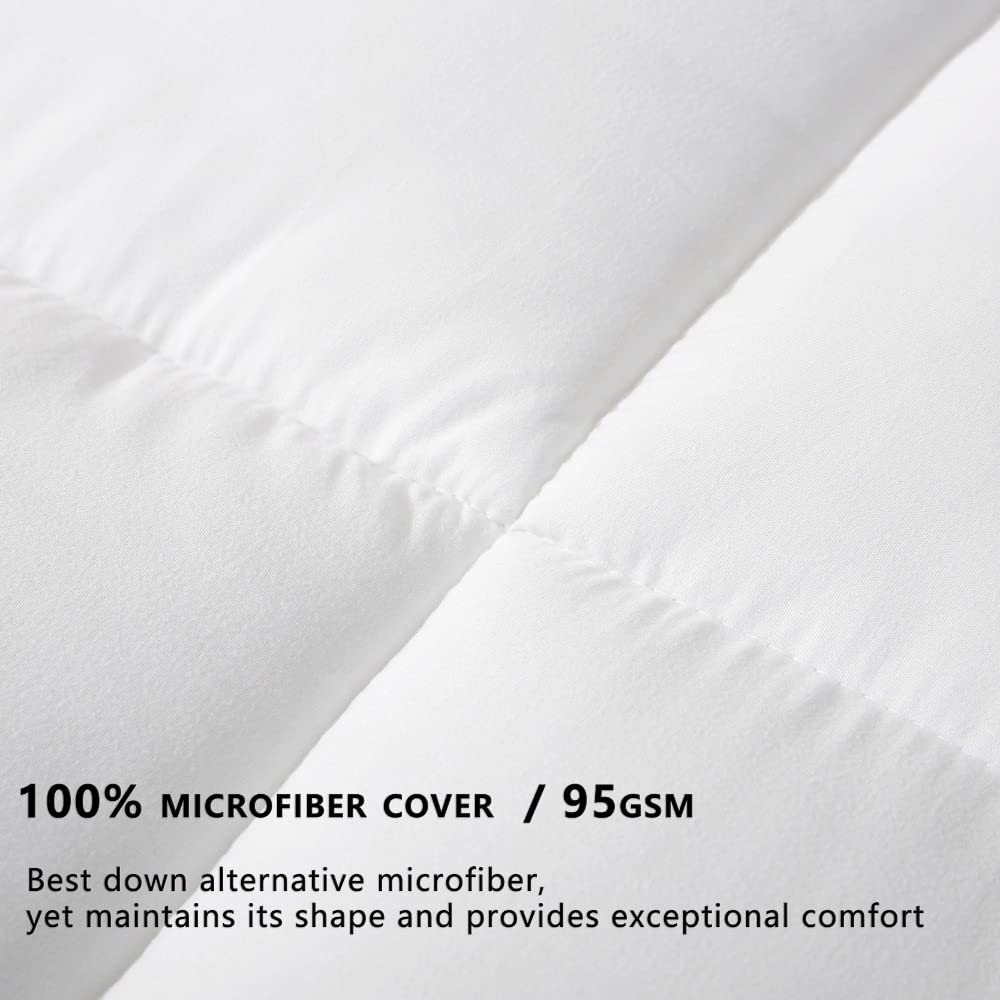 Queen Size Mattress Pad - Soft Quilted Fitted Mattress Topper with Anchor Bands for 8-21 Inch Mattresses | Breathable Fluffy Pillow Top Cover | Perfect for Bedroom Comfort, Guest Rooms & Dorm Essentials