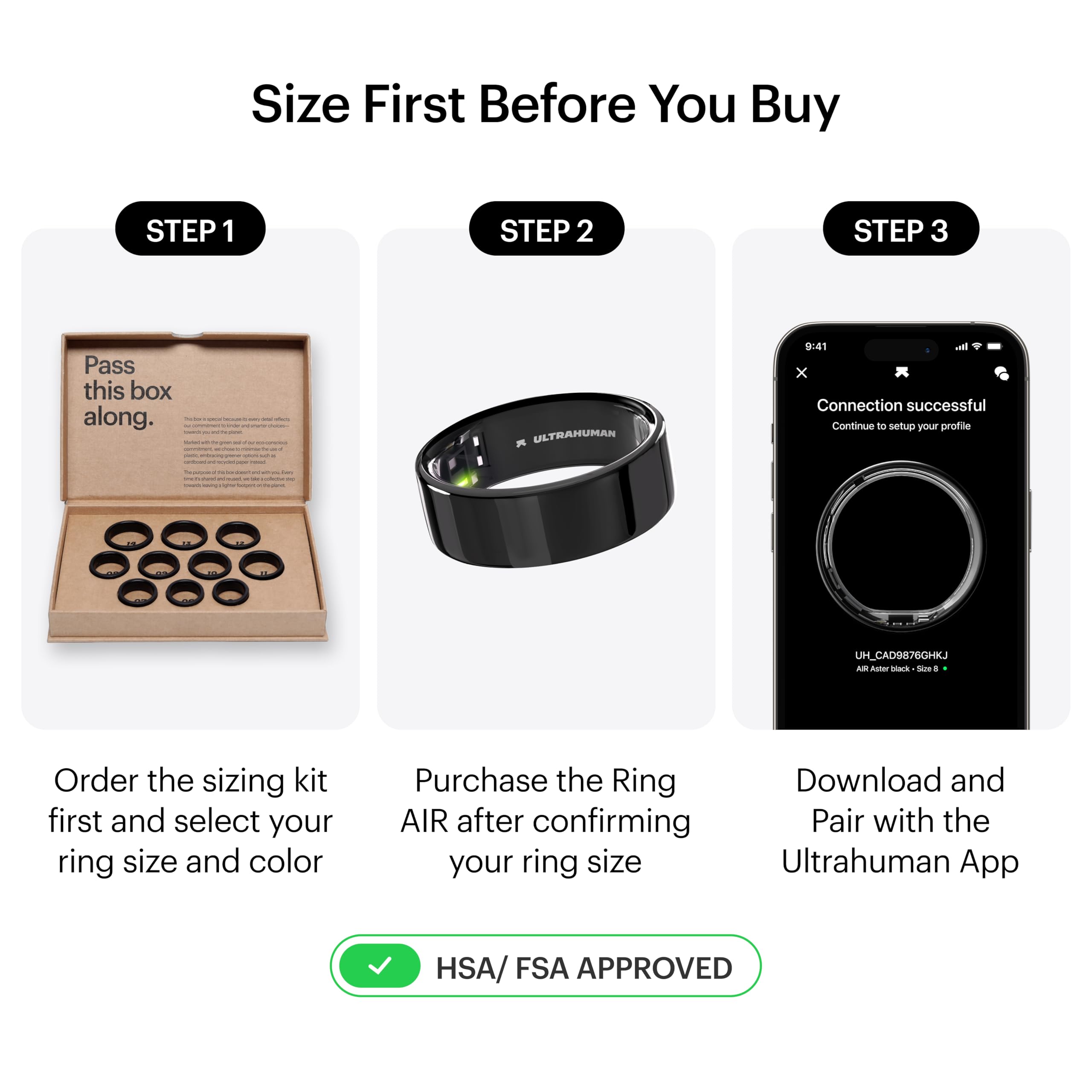 ULTRAHUMAN Ring AIR - Smart Sleep & Fitness Tracker for Women & Men | FSA-Approved Wearable for Health Monitoring