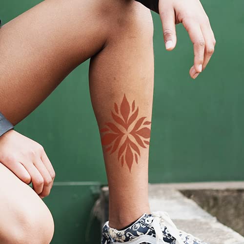 Premium DIY Henna Tattoo Stencil Kit for Legs - Full Design Temporary Tattoo Set for Women, Girls & Kids - Beautiful Body Art Patterns - Perfect for Parties, Weddings & Festivals (PRL-20)