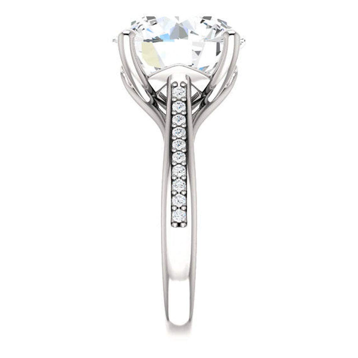 5.00CT Round Cut Filigree Antique Engagement Ring, VVS1 Clarity Colorless Moissanite in 925 Sterling Silver - Perfect Promise Ring & Wedding Gift for Her, Anniversary, Proposal or Special Occasion