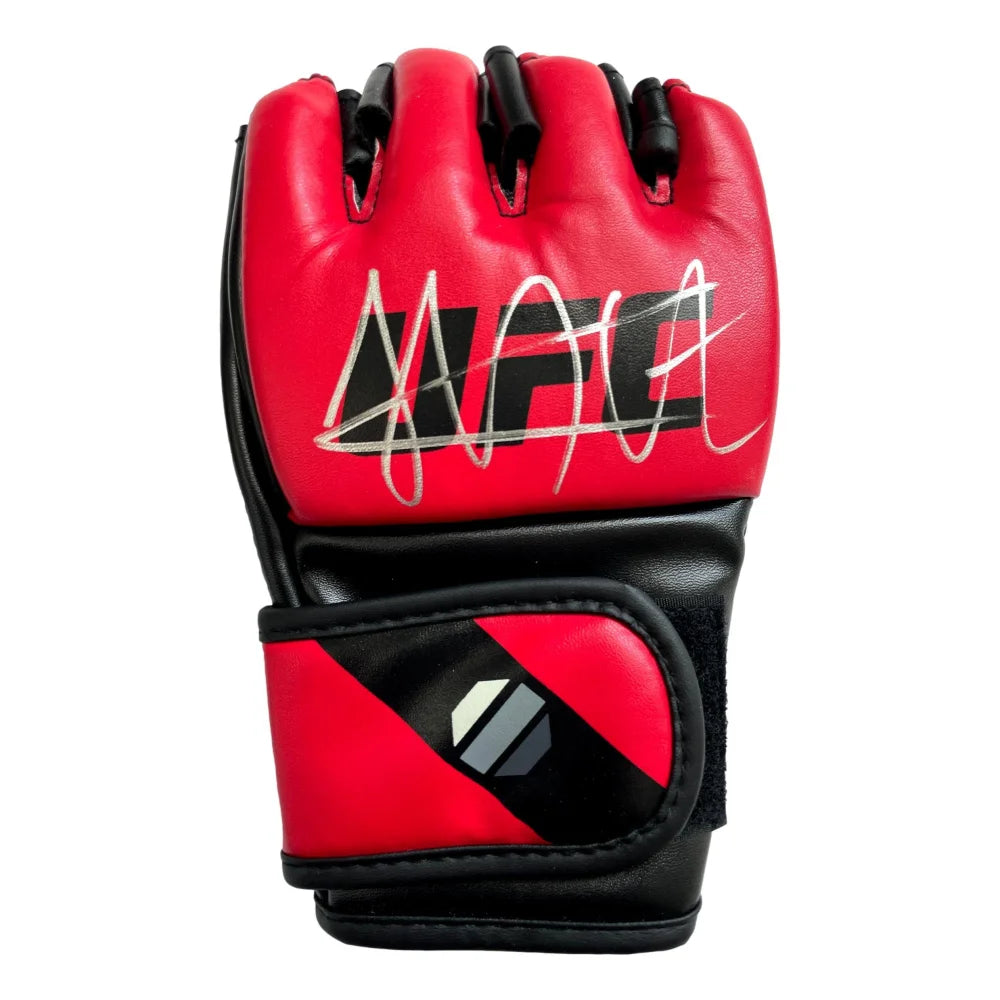 Authentic Khabib Nurmagomedov Signed UFC Red Gloves with JSA COA - Rare MMA Collectible for UFC Fans & Sports Memorabilia Display