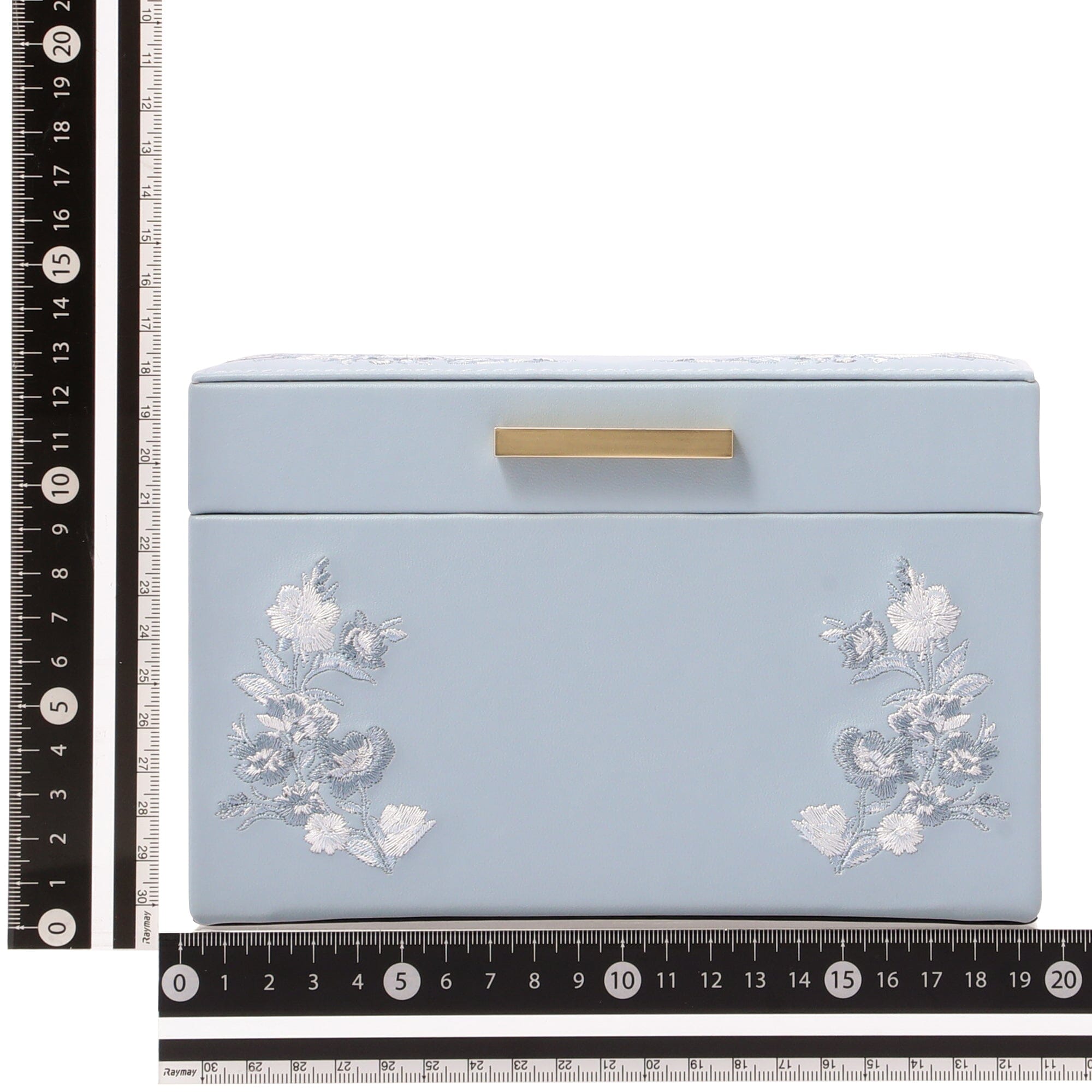 Exquisite Blue Floral Embroidery Jewelry Box - Small Handmade Storage Case for Rings, Earrings & Necklaces - Perfect for Travel, Gifting & Home Decor