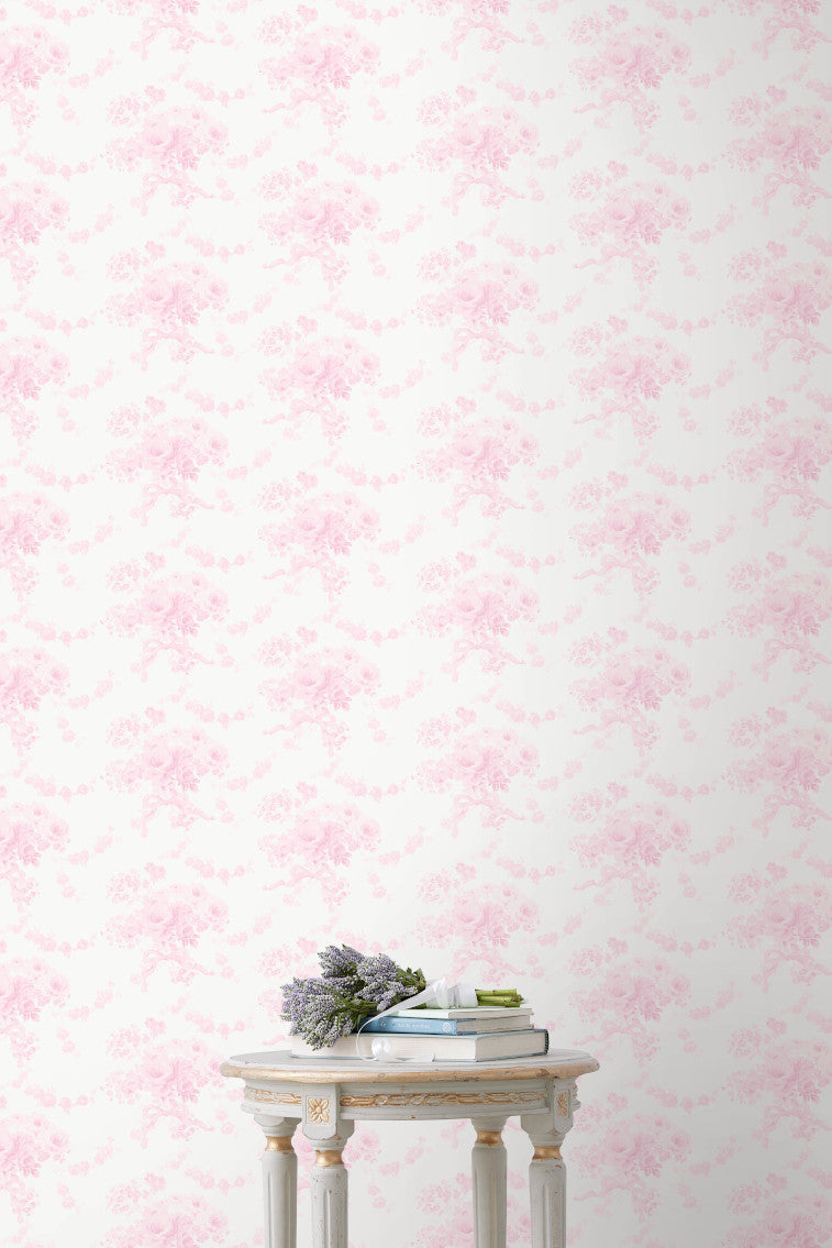 Pink Dream Peel & Stick Wallpaper - Self-Adhesive Removable Wall Decor for Bedroom, Nursery, Living Room | Easy DIY Home Renovation