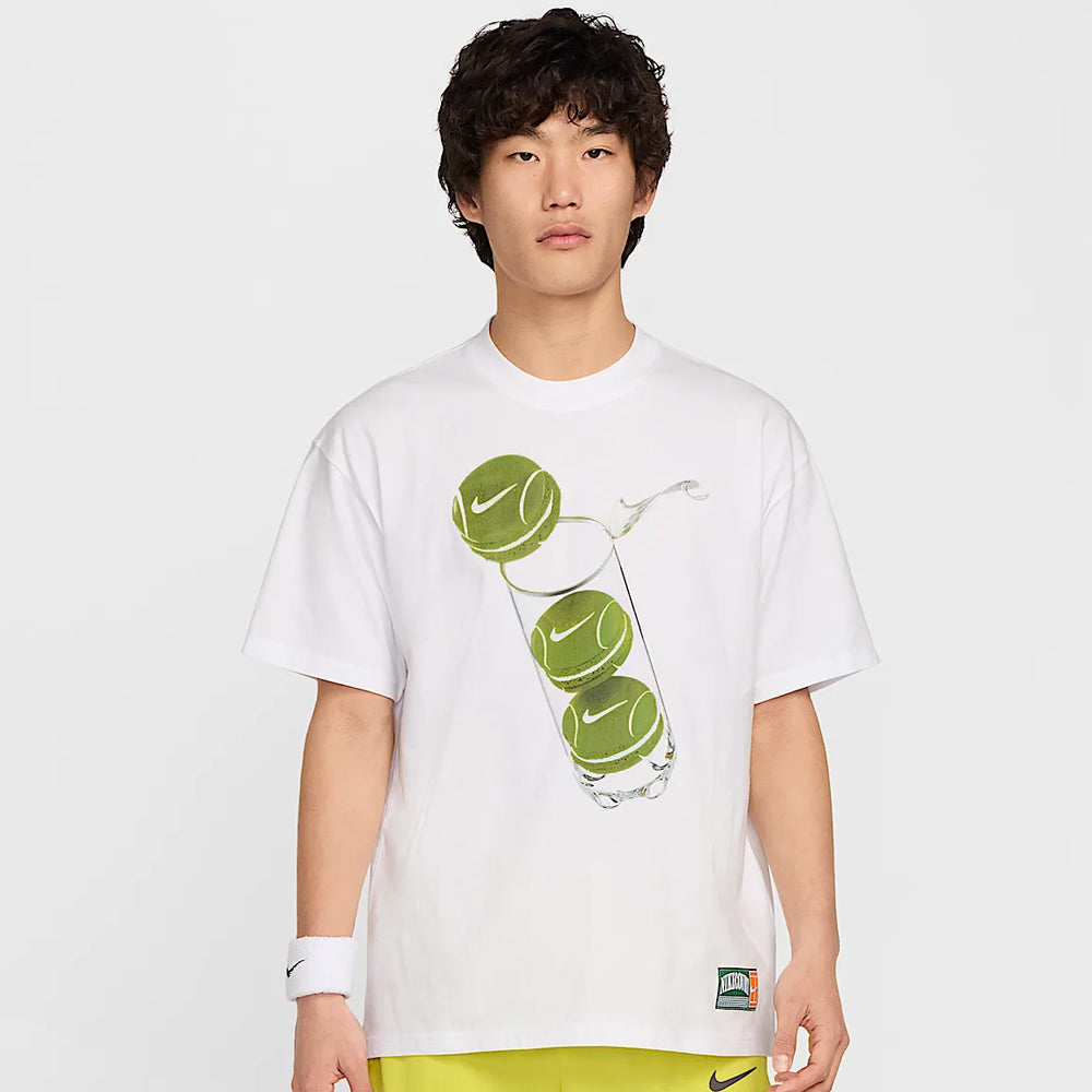 Nike Men's Court M90 French Open Tennis T-Shirt - White | Breathable & Comfortable for Casual Wear & Sports