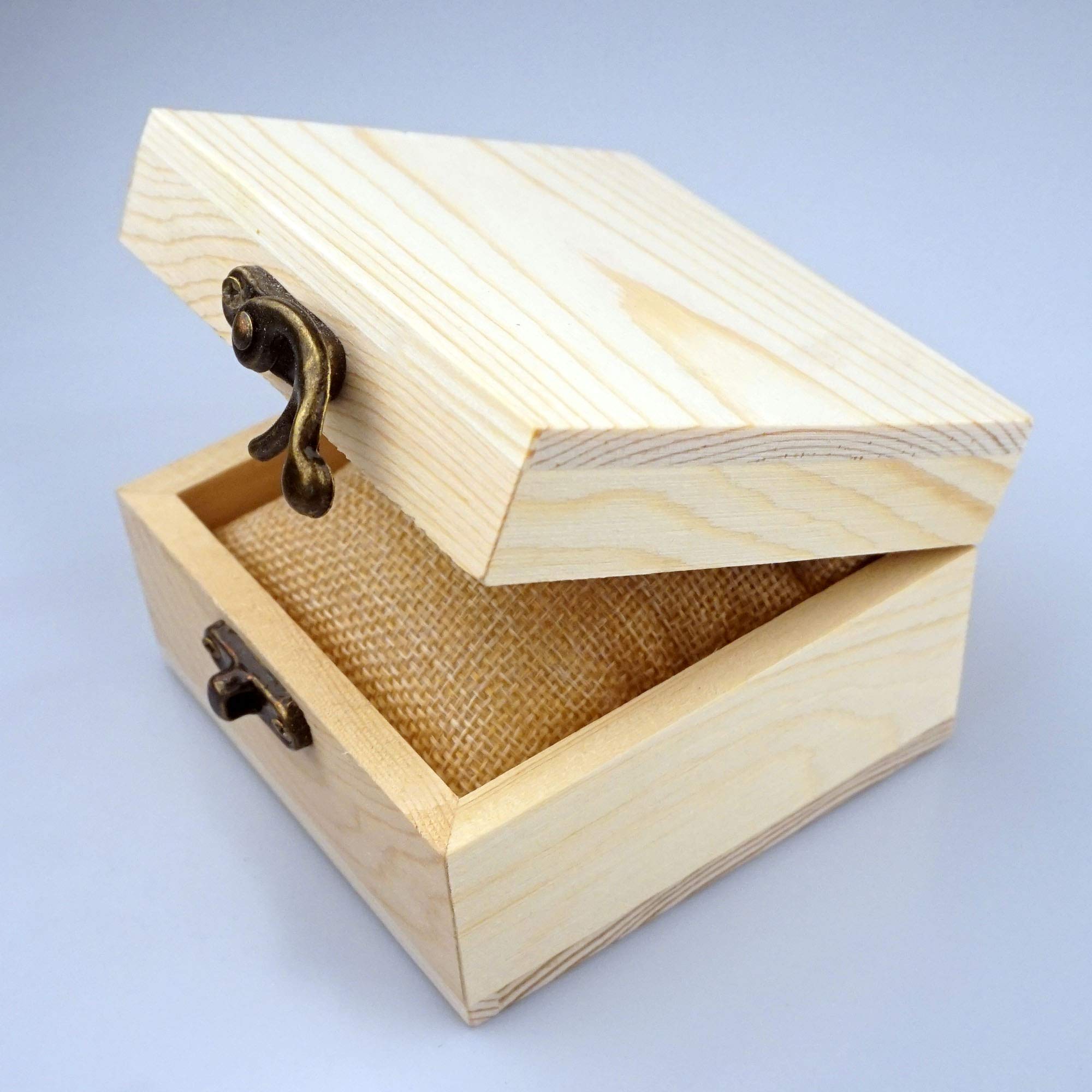 LONMAIX Unfinished Wooden Gift Box for Jewelry, Watches & Keepsakes - Handmade Wood Box for Wedding, Birthday & Anniversary Presents