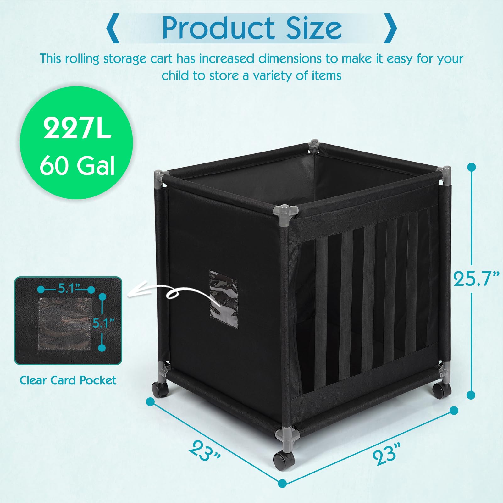 Lockable Rolling Sports Ball Storage Cart with Wheels - Portable Ball Organizer with Elastic Straps for Basketball, Soccer, Volleyball - Perfect for Garage, Gym, and Playroom Organization