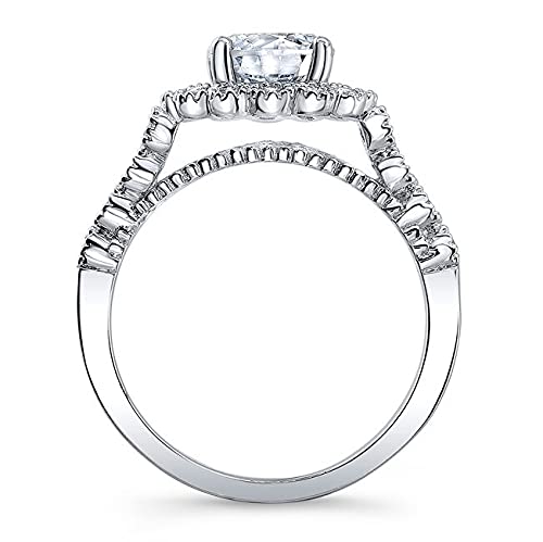 2.25TCW Floral Halo Round Cut Diamond Engagement Ring - Pave Set Wedding Band for Women | Anniversary, Promise Gift | Perfect for Proposals & Special Occasions