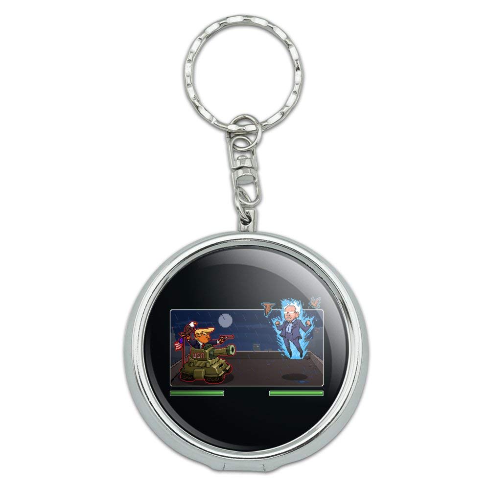 Pixel Donald Trump vs Bernie Sanders Fighting Game Keychain - Portable Travel Size Pocket Purse Ashtray with Cigarette Holder | Fun Political Novelty Gift for Collectors & Gamers