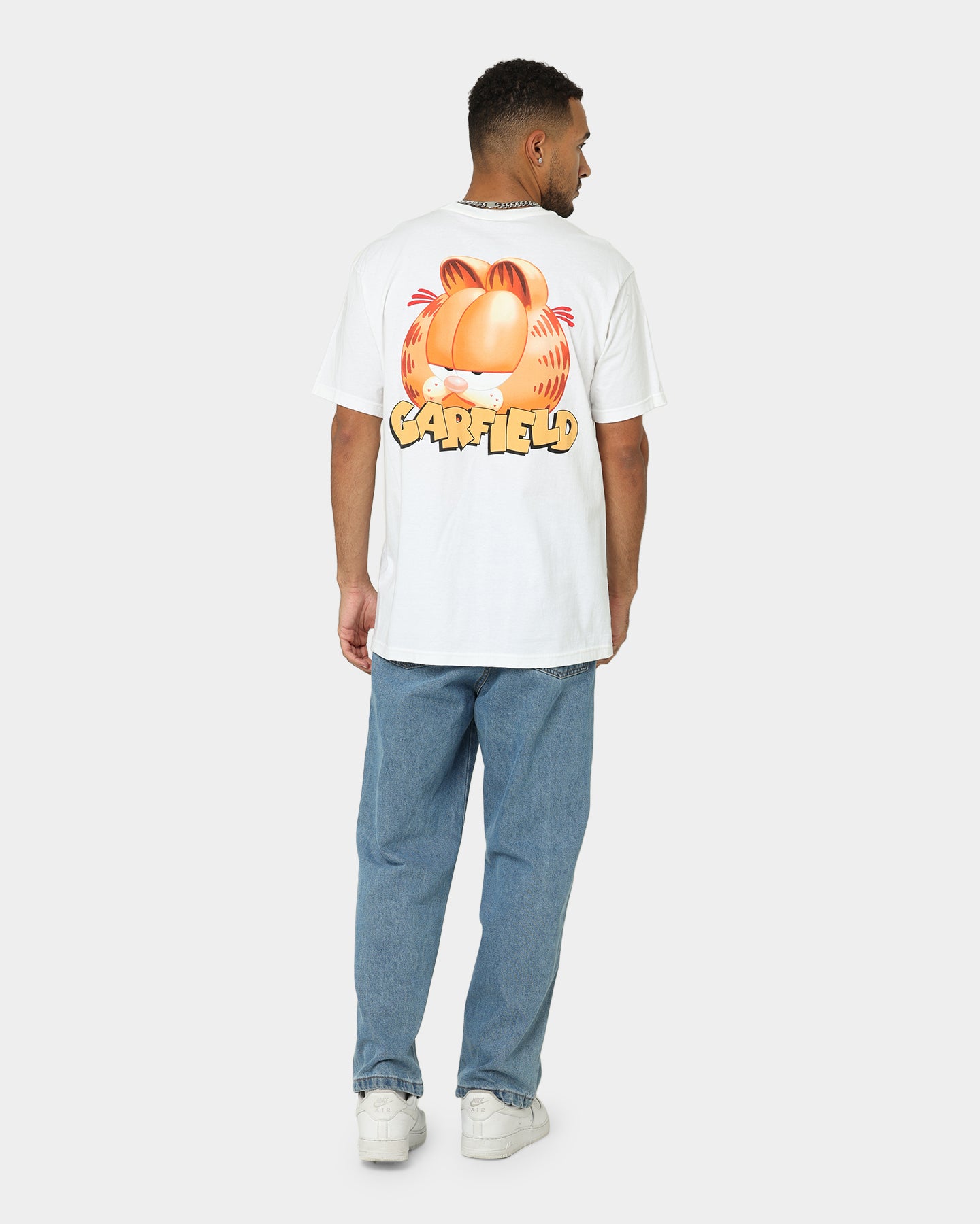 Vintage American Thrift X Garfield Graphic T-Shirt - White Cotton Tee for Men & Women | Casual Wear, Cosplay & Pop Culture Fashion