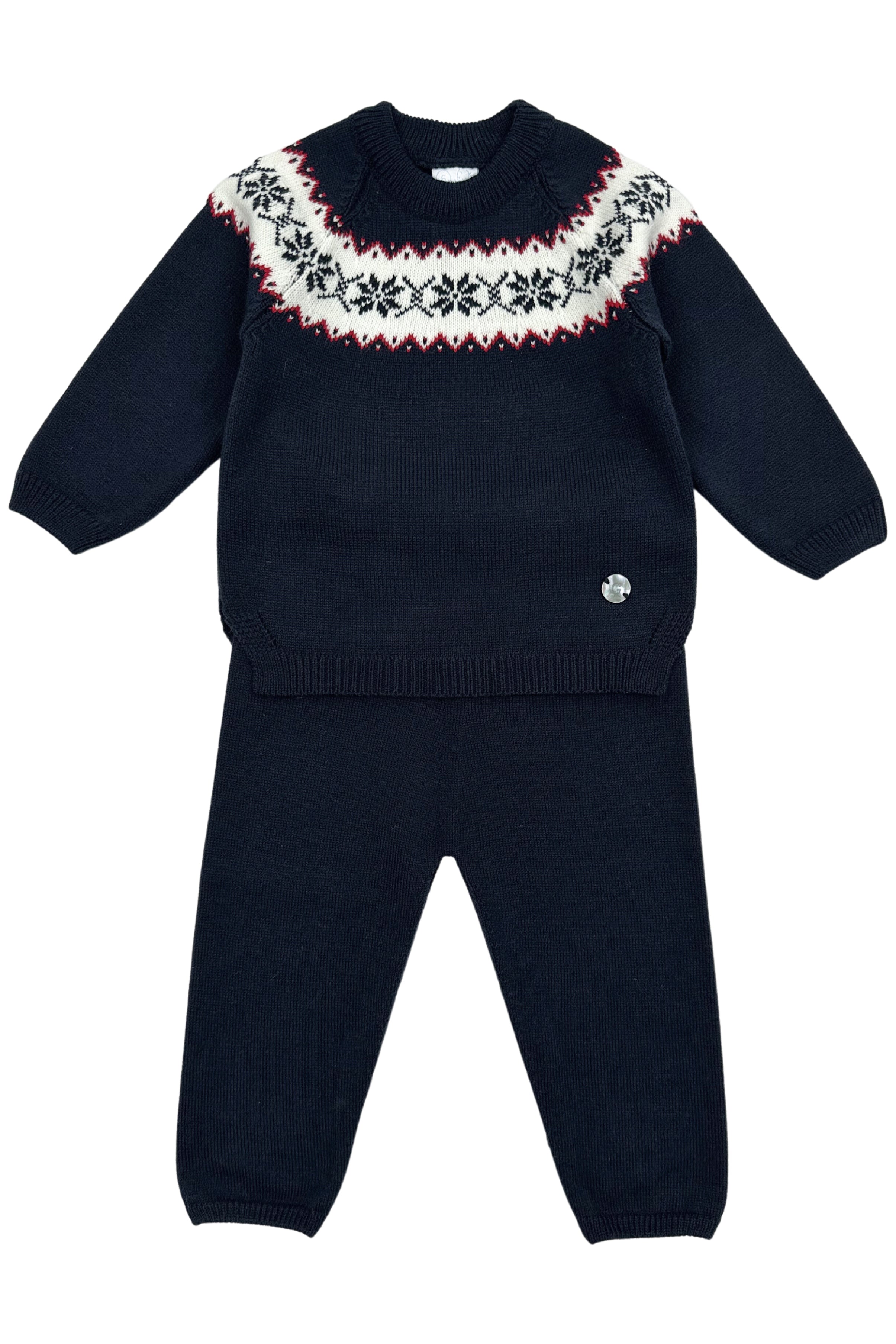 Silas Navy Blue Knitted Tracksuit Set for Men - Comfortable Casual Jogging Suit for Gym, Running & Lounge Wear