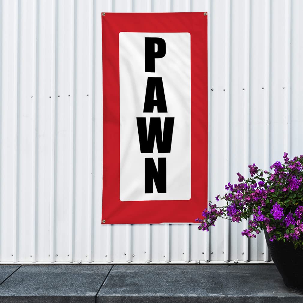 Custom Vertical Vinyl Banner - Multiple Sizes (144x60 Inches) for Pawn Shops, Business Promotions & Outdoor Advertising - Weatherproof Yard Signs with 10 Grommets - Perfect for Storefronts, Events & Industrial Use