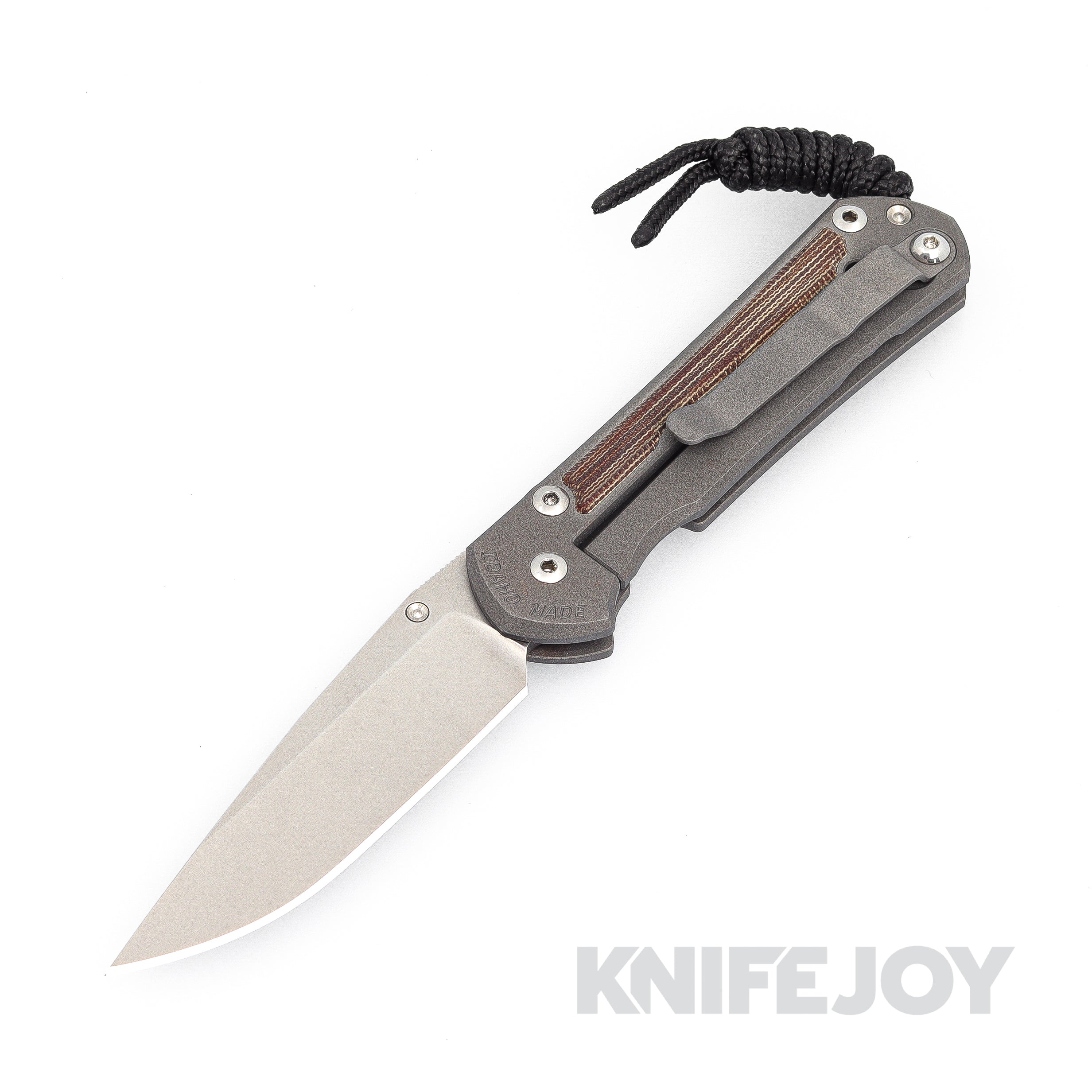 Chris Reeve Knives Small Sebenza 31 LH Drop Point Magnacut Blade with Natural Canvas Micarta Inlay - Premium Left-Handed EDC Folding Pocket Knife for Outdoor, Camping & Everyday Carry