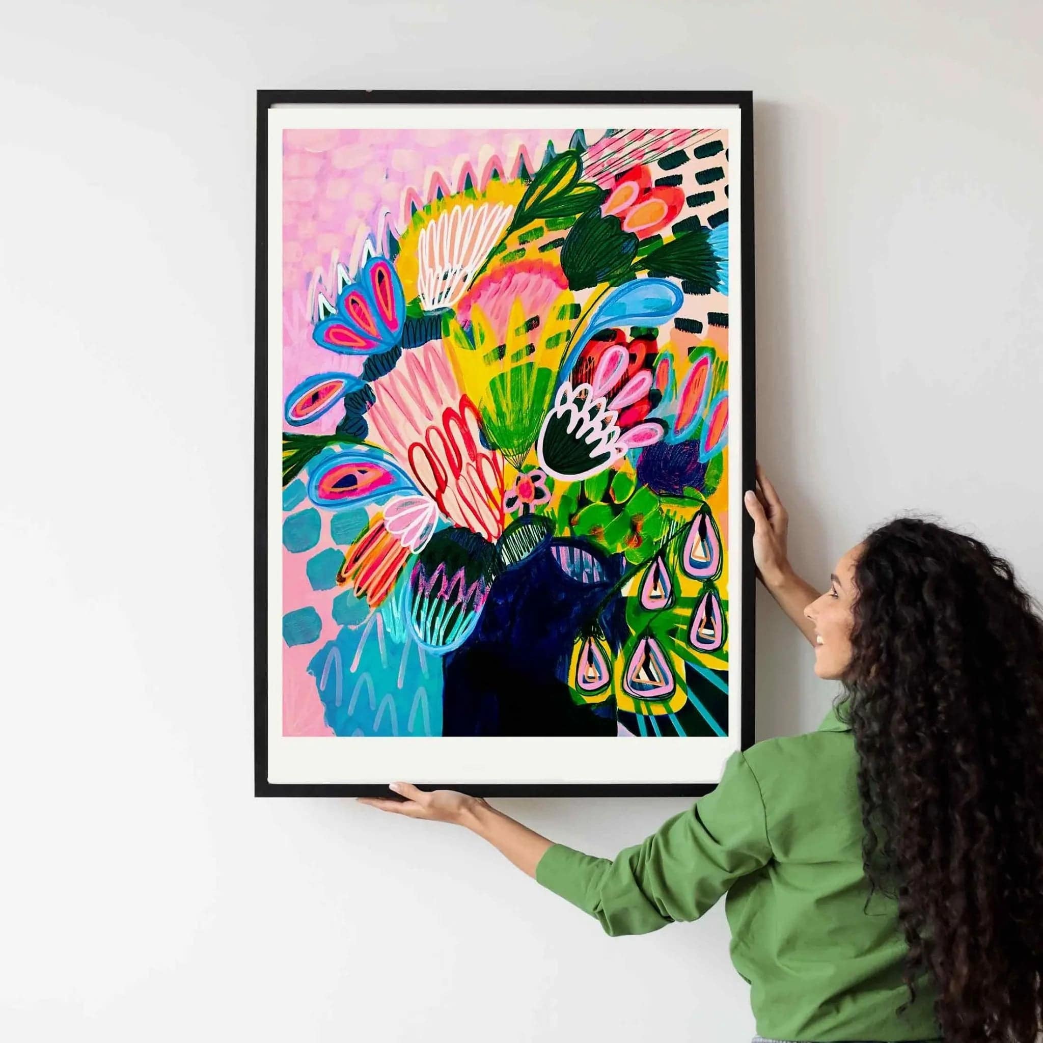 Modern Abstract Wall Art Print - Colors of Summer Flowers - Vibrant Home Decor for Living Room, Bedroom & Office